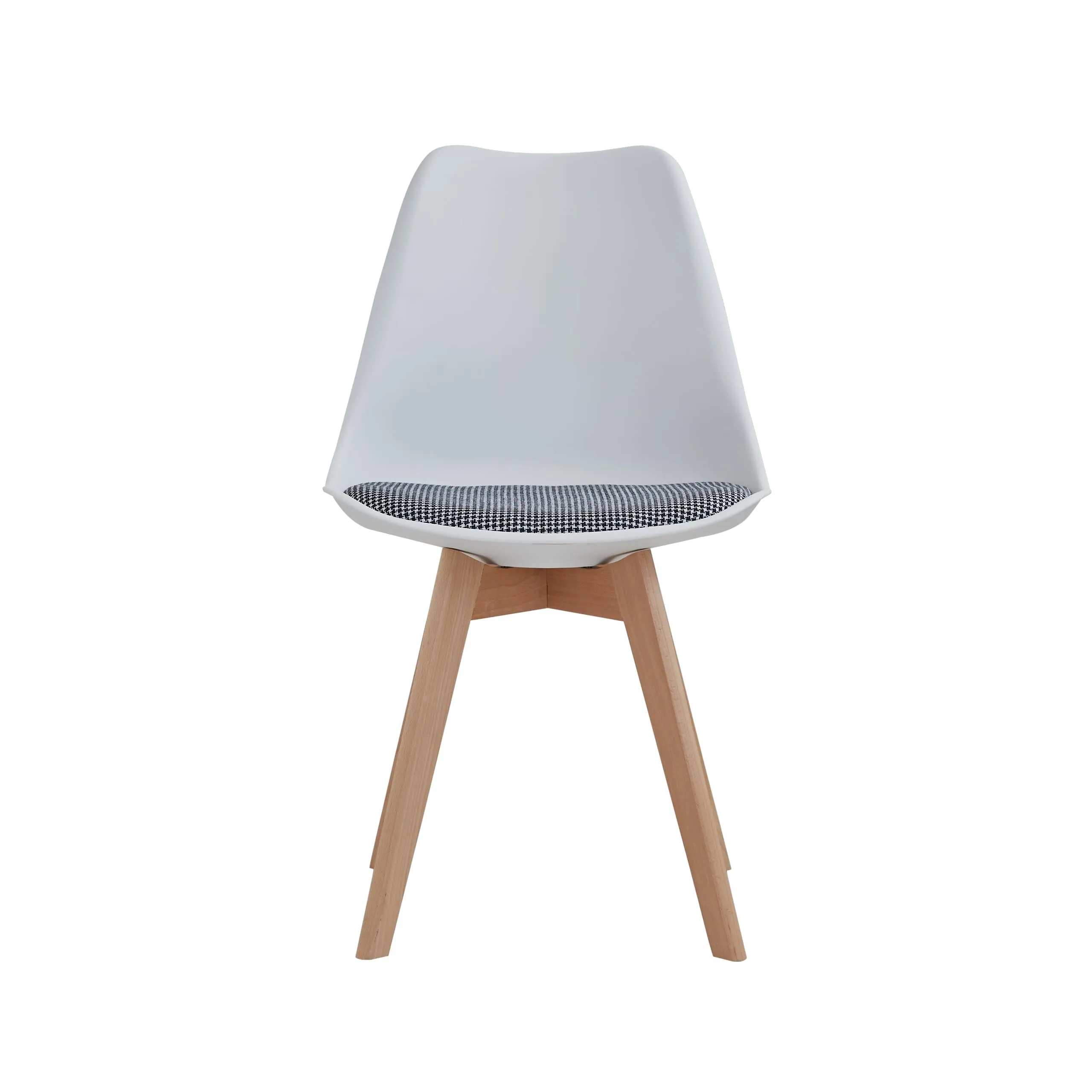 GrandCA HOME Set di 8 Sedie da Pranzo in Legno di Faggio Massello, Design Retrò Imbottite, Bianco-QNG - immagine 2