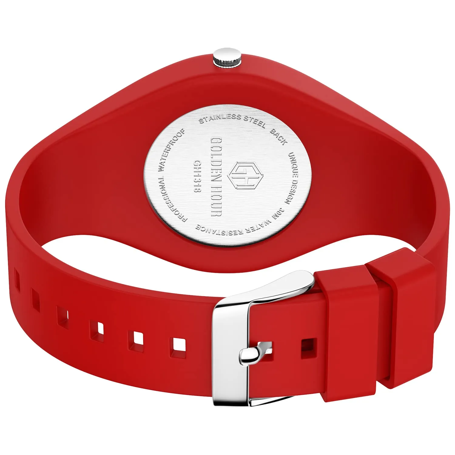 GOLDEN HOUR Orologio Unisex Digitale Analogico Sportivo Impermeabile GH-1318 con Cinturino in Silicone - immagine 4