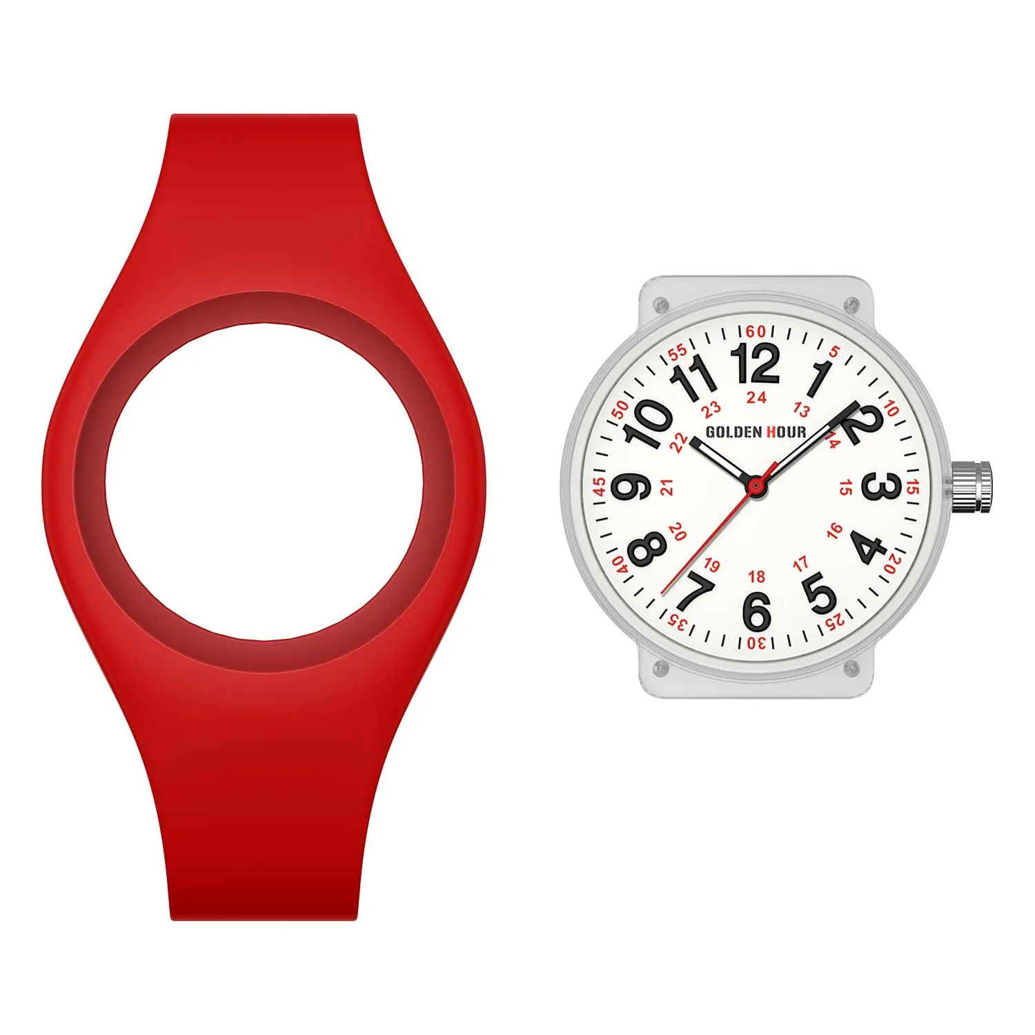 GOLDEN HOUR Orologio Unisex Digitale Analogico Sportivo Impermeabile GH-1318 con Cinturino in Silicone - immagine 5
