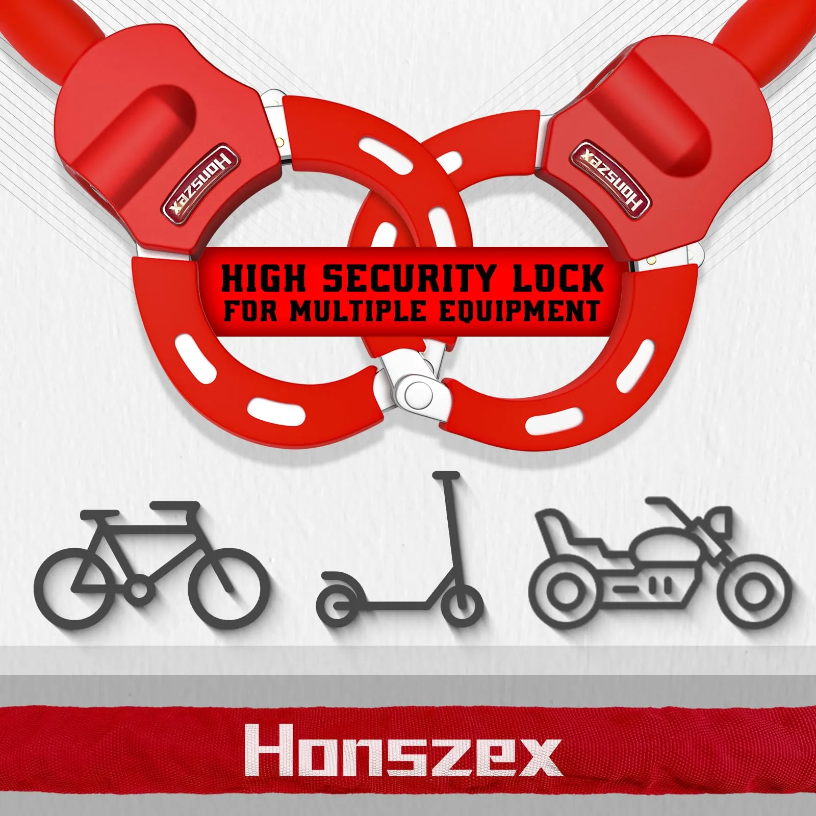 Honszex Lucchetto per Monopattino Elettrico e Bici, 36,22 Pollici - immagine 2