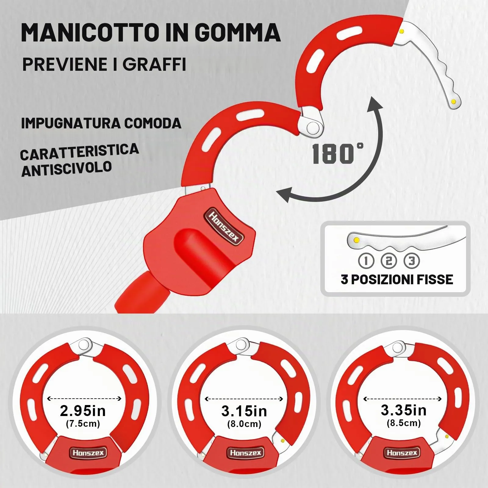 Honszex Lucchetto per Monopattino Elettrico e Bici, 36,22 Pollici - immagine 5