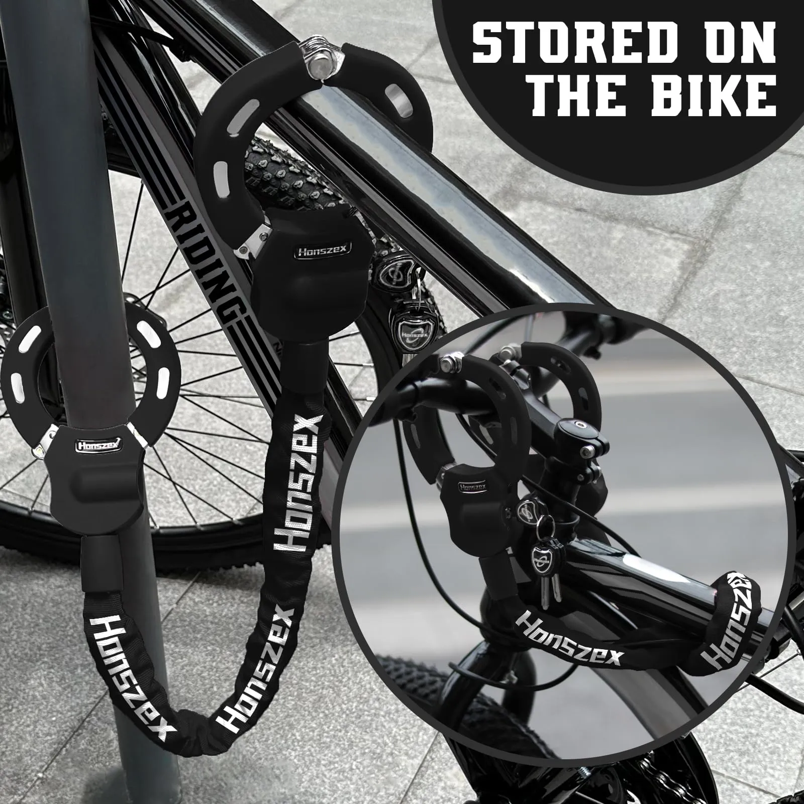 Honszex Lucchetto per Monopattino Elettrico e Bici, 92 cm - immagine 3