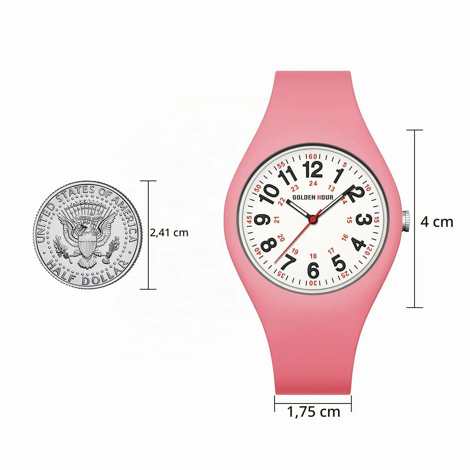 GOLDEN HOUR GH-1318 Orologio Unisex Digitale Analogico Sportivo Impermeabile con Cinturino in Silicone - immagine 2