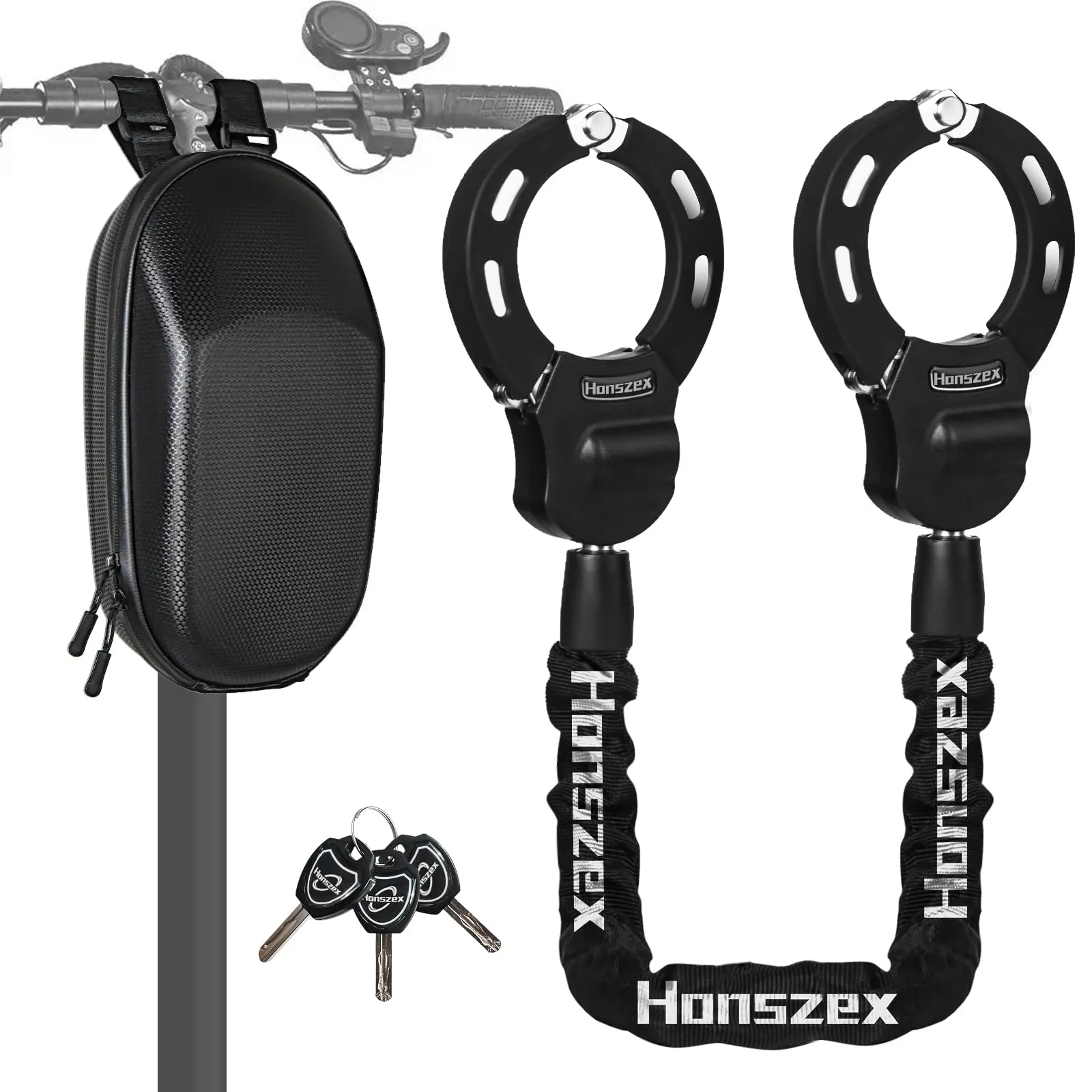 Honszex Lucchetto per Monopattino Elettrico e Bicicletta con Borsa, 92cm - immagine 1