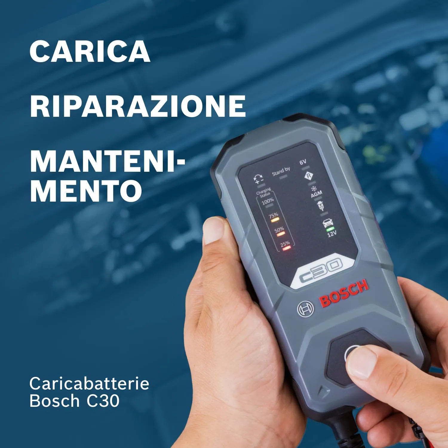Bosch C30 Caricabatterie per Auto 6V - 12V 3,8A - immagine 2