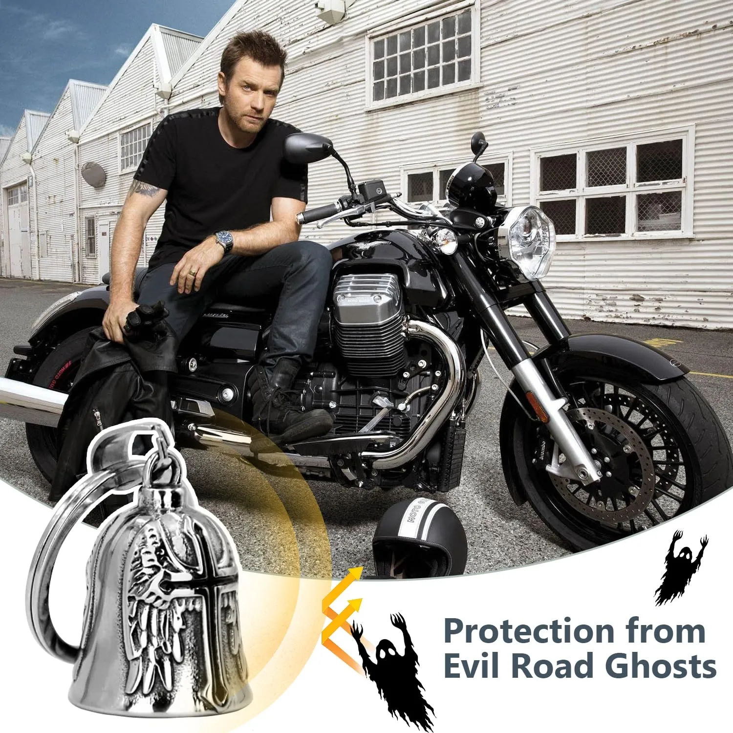 XNZMYN Portachiavi Guardian Bell per Moto, Biciclette e Auto Elettriche, 2 Pezzi (Nero+Blu) - immagine 4