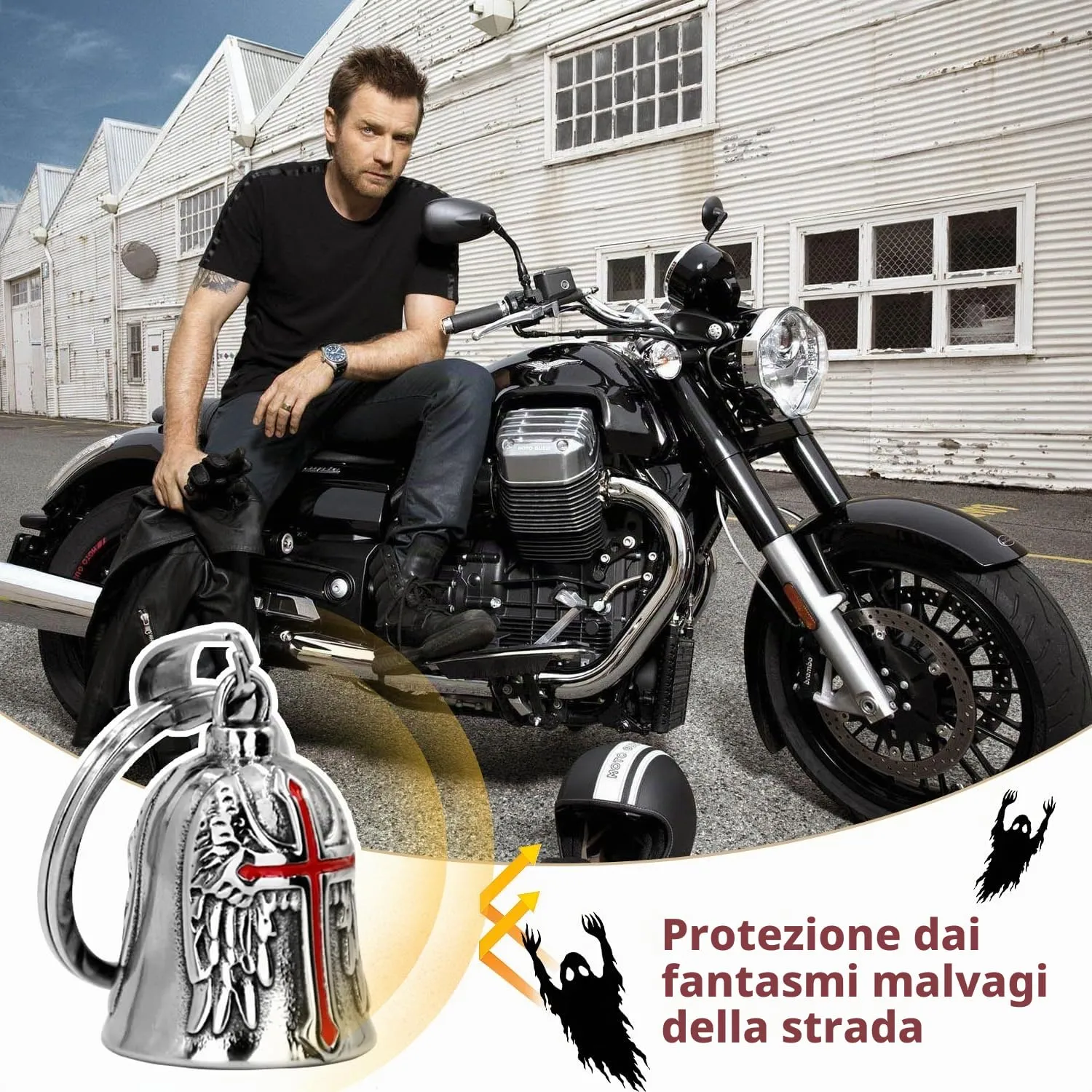 XNZMYN Portachiavi Guardian Bell per Moto, Biciclette e Auto Elettriche, 2 Pezzi (Rosso+Nero) - immagine 4