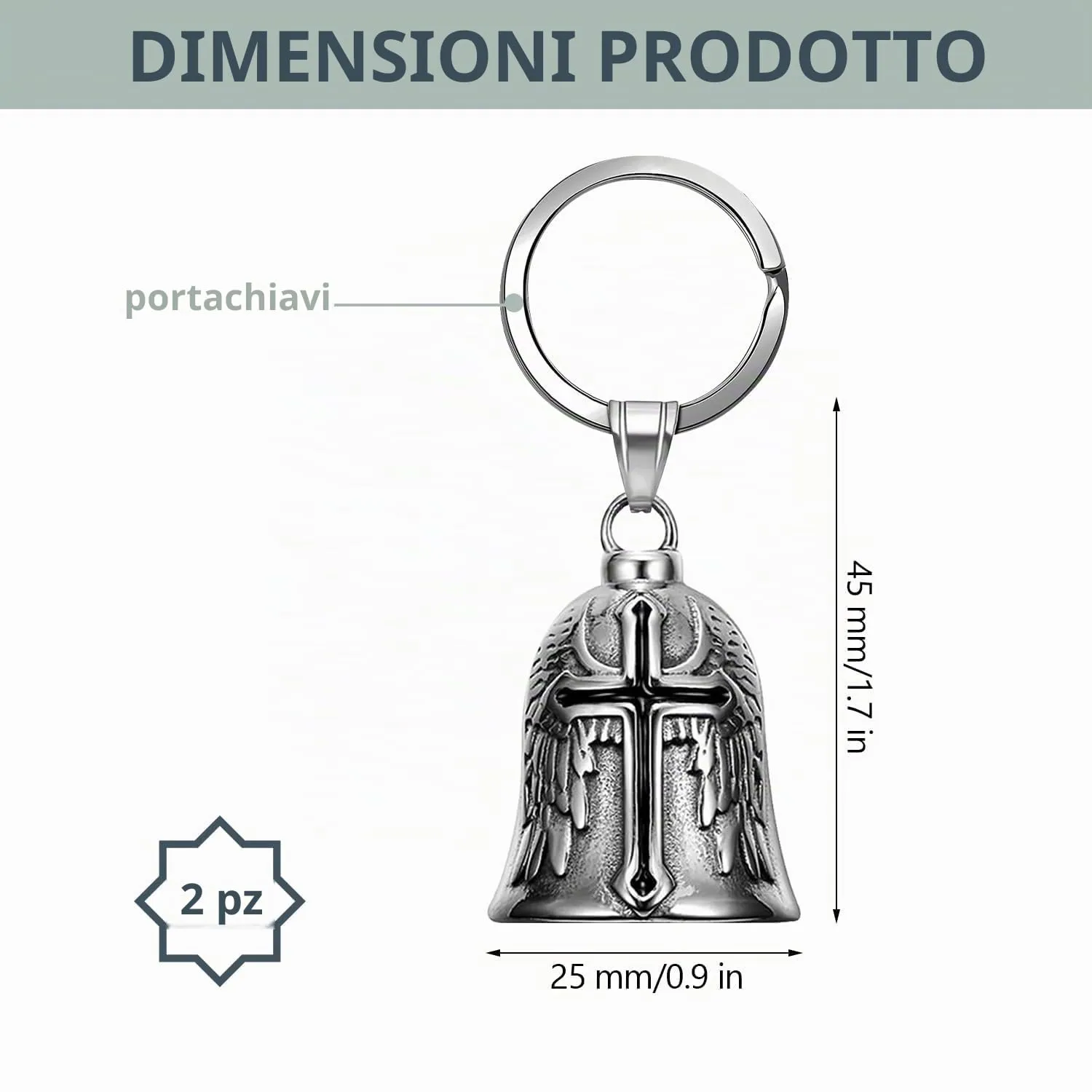 XNZMYN Portachiavi Guardian Bell per Moto, Biciclette e Auto Elettriche, Nero Oleoso, 2 Pezzi - immagine 2