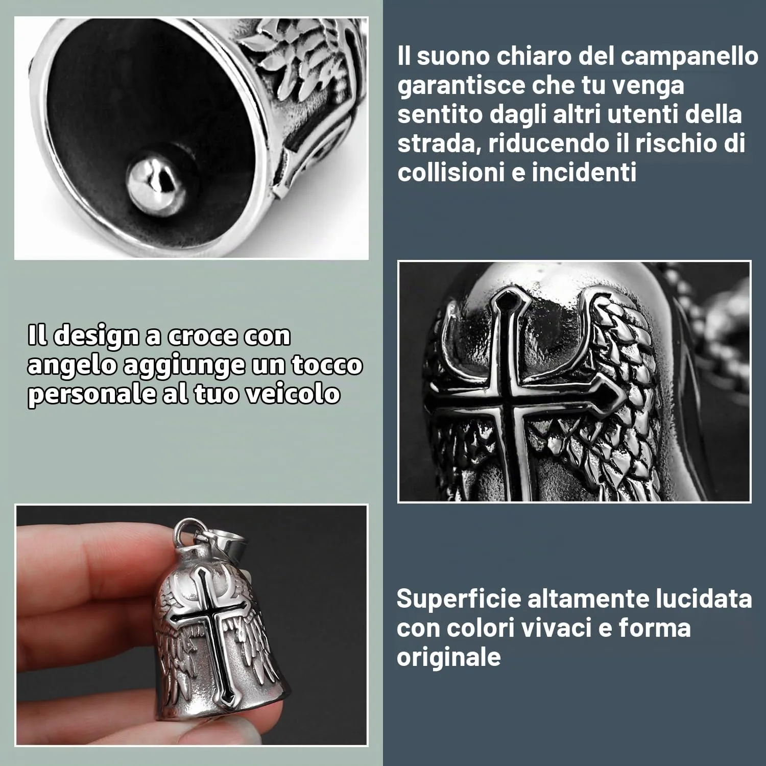 XNZMYN Portachiavi Guardian Bell per Moto, Biciclette e Auto Elettriche, Nero Oleoso, 2 Pezzi - immagine 3