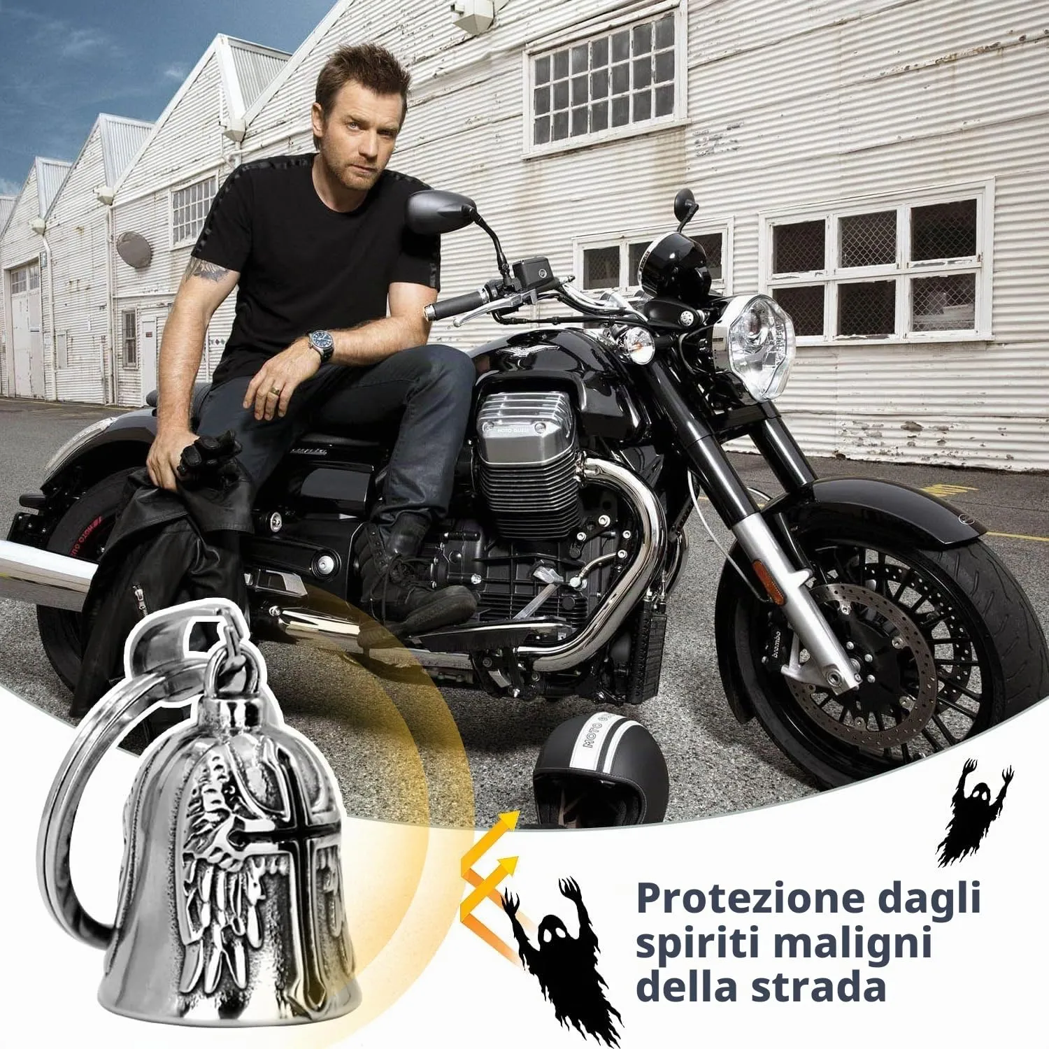 XNZMYN Portachiavi Guardian Bell per Moto, Biciclette e Auto Elettriche, Nero Oleoso, 2 Pezzi - immagine 4