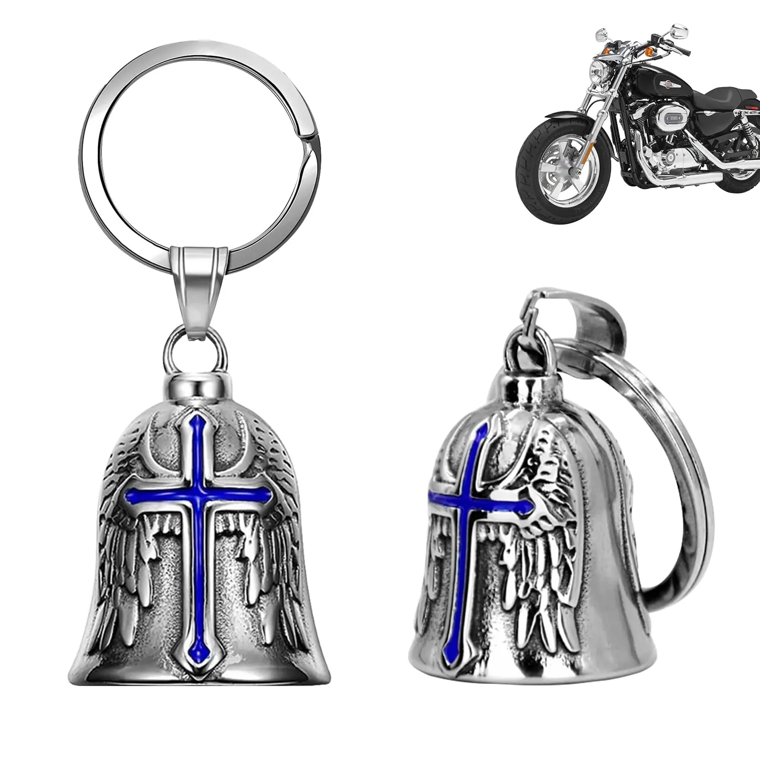 XNZMYN Portachiavi Guardian Bell per Moto, Biciclette e Auto Elettriche, Blu (2 Pezzi) - immagine 1