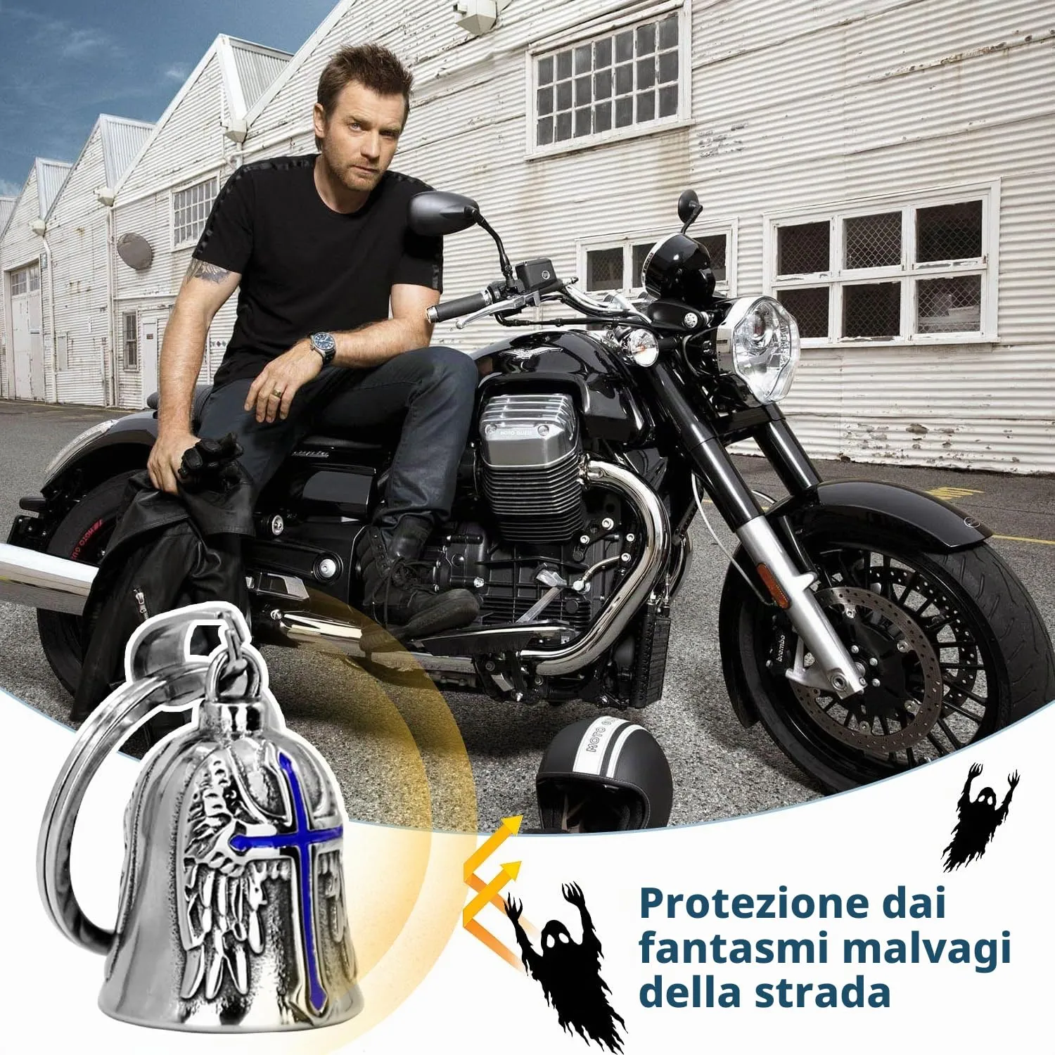 XNZMYN Portachiavi Guardian Bell per Moto, Biciclette e Auto Elettriche, Blu (2 Pezzi) - immagine 5