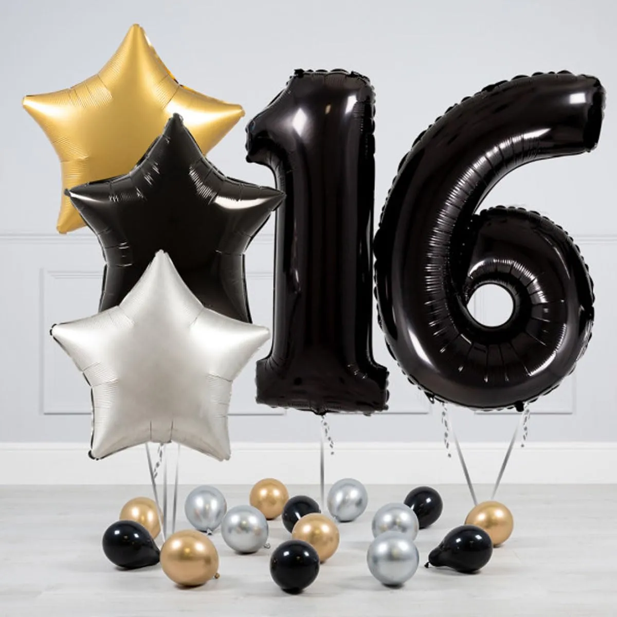 Jonami Palloncino Numero 4 Gigante 100 cm, Nero Metallizzato - immagine 6