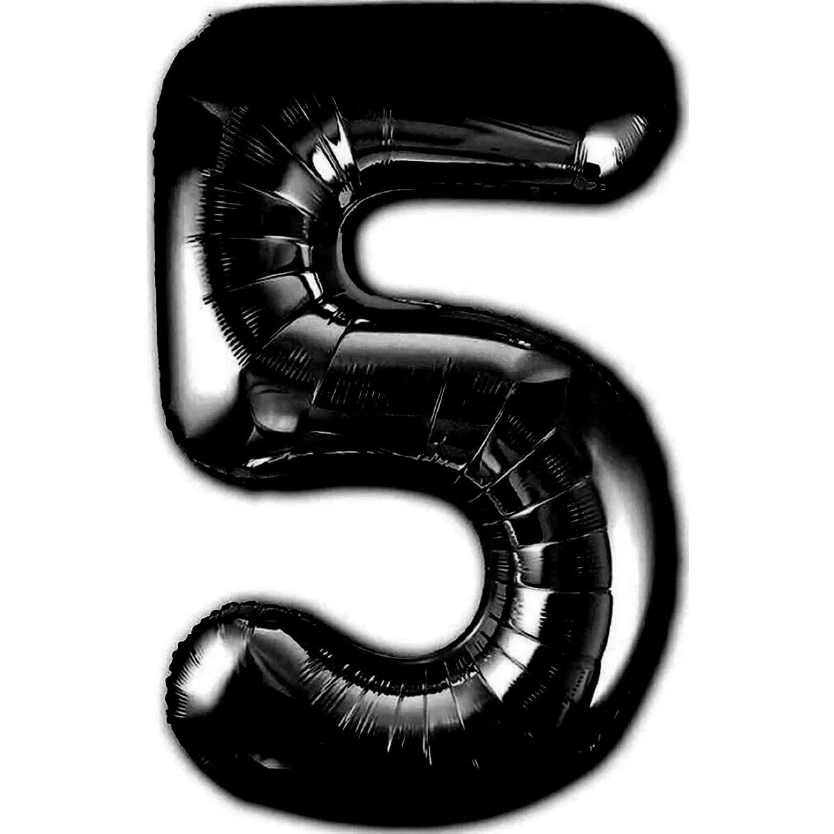 Jonami Palloncino Numero 5 Gigante Nero Metallizzato 100 cm - immagine 1