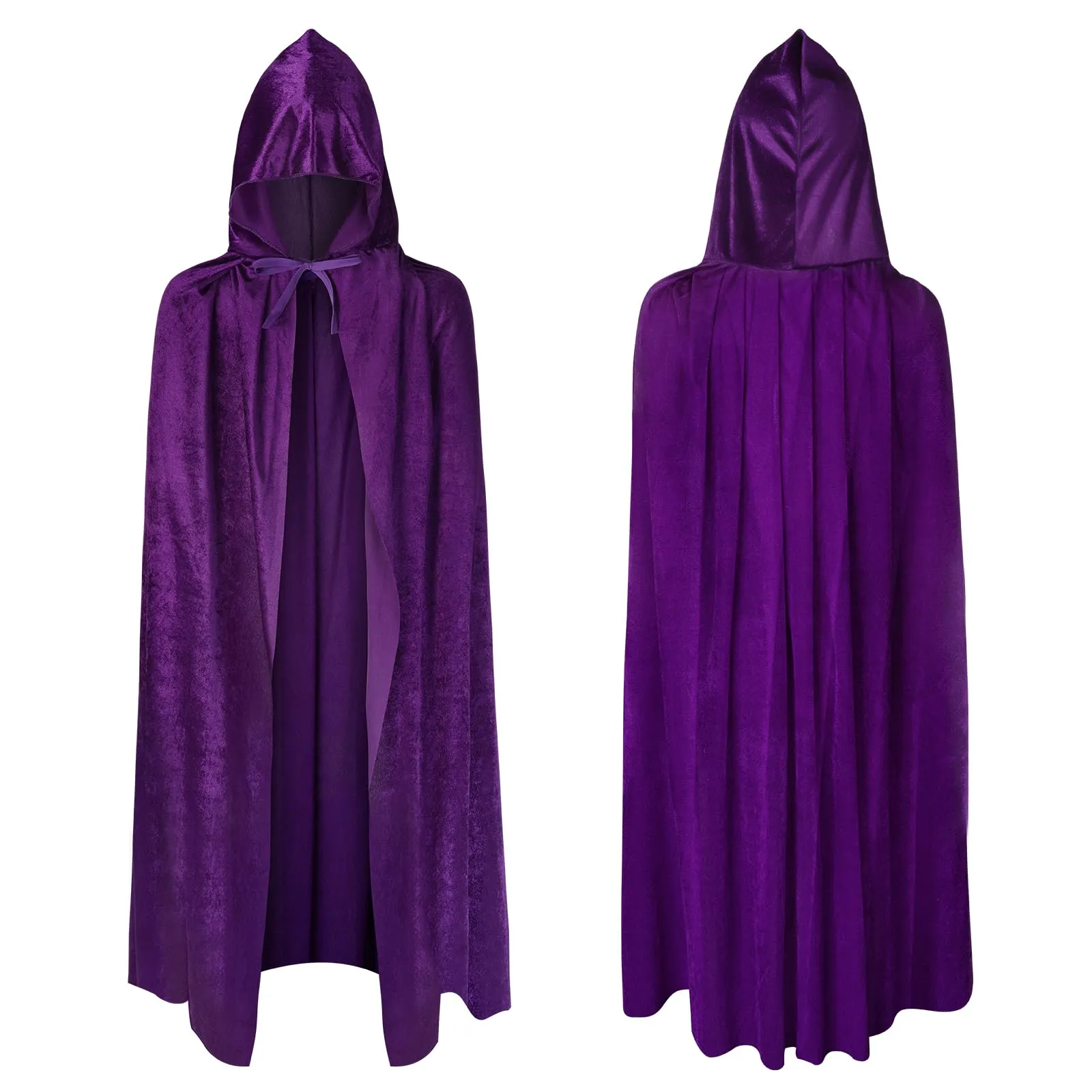 AOOWU Mantello con Cappuccio in Velluto Viola per Bambini, 100cm - immagine 1