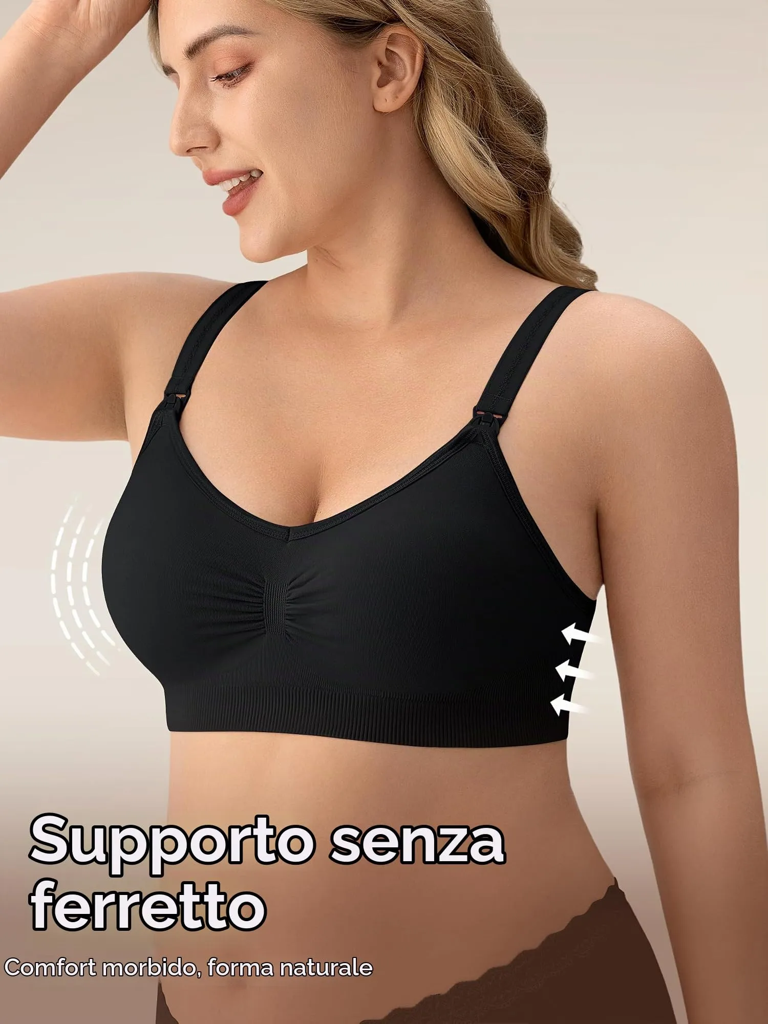 HBselect Reggiseno Allattamento con Estensione per Donna, 3 Pezzi - immagine 3