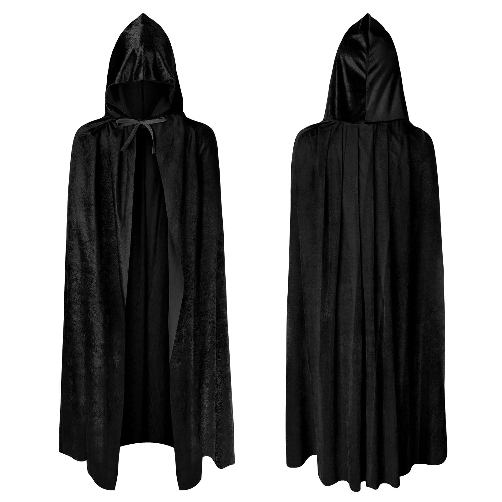 AOOWU Mantello con cappuccio per bambini, nero, 100 cm - immagine 1