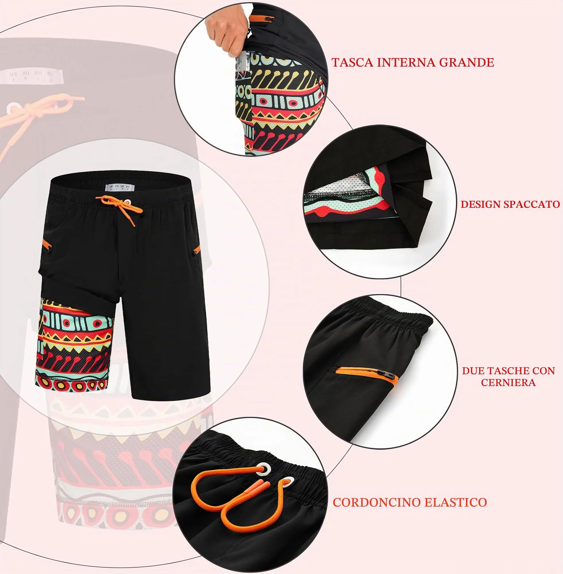 APTRO Pantaloncini da Bagno Uomo Stampa Hawaiana Bohemia MK283 M - immagine 4