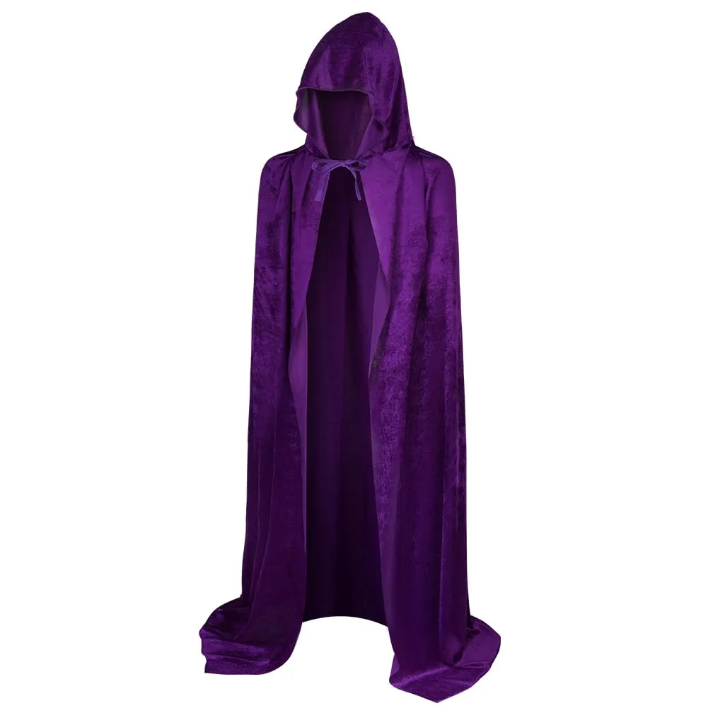 AOOWU Mantello con Cappuccio in Velluto Viola, 150cm - immagine 8