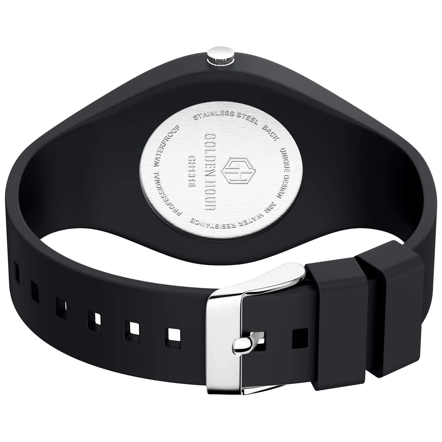 GOLDEN HOUR Orologio Unisex Digitale Analogico Sportivo Impermeabile GH-1318 con Cinturino in Silicone - immagine 4