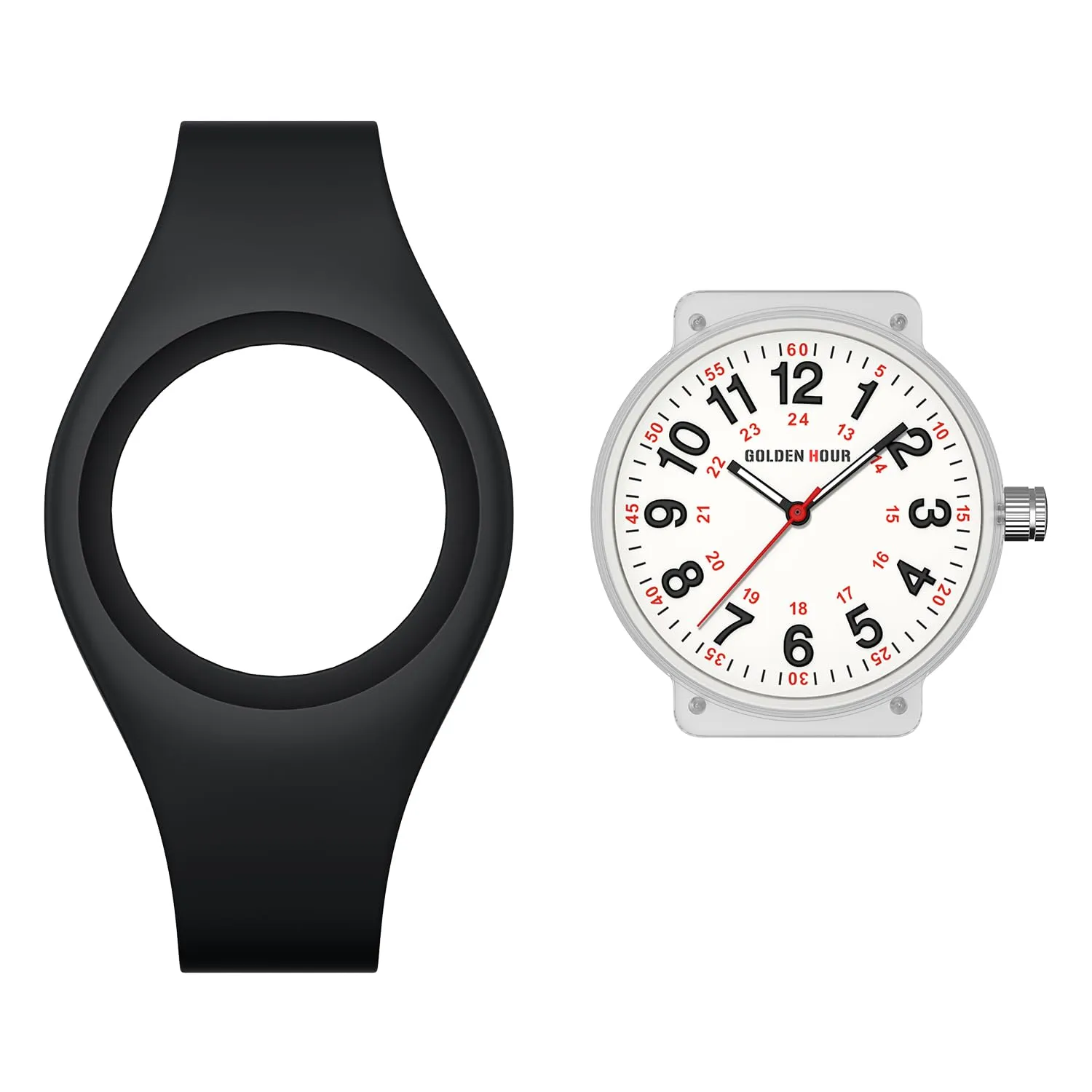 GOLDEN HOUR Orologio Unisex Digitale Analogico Sportivo Impermeabile GH-1318 con Cinturino in Silicone - immagine 5