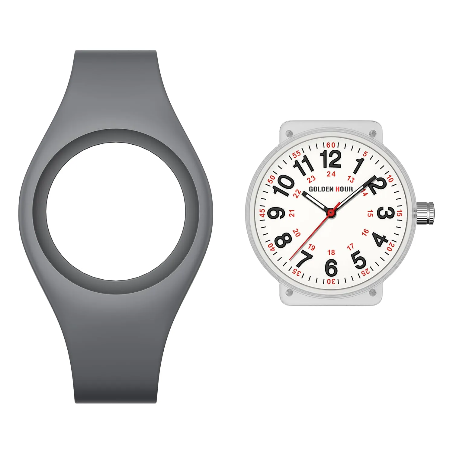Golden Hour Orologio Unisex Digitale Analogico Sportivo Impermeabile con Cinturino in Silicone GH-1318 - immagine 5
