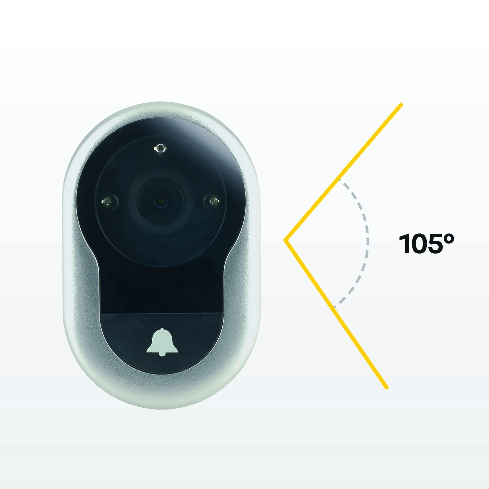 Yale Spioncino Elettronico Digitale 45-4500-1440-00-60-01, Argento - immagine 3