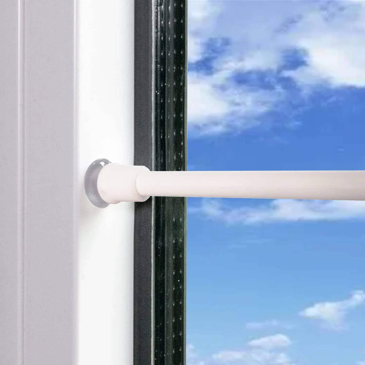 GDEVKHN Aste per Tende a Pressione Estendibili, 30-45 cm, Bianco, 2 Pezzi - immagine 1