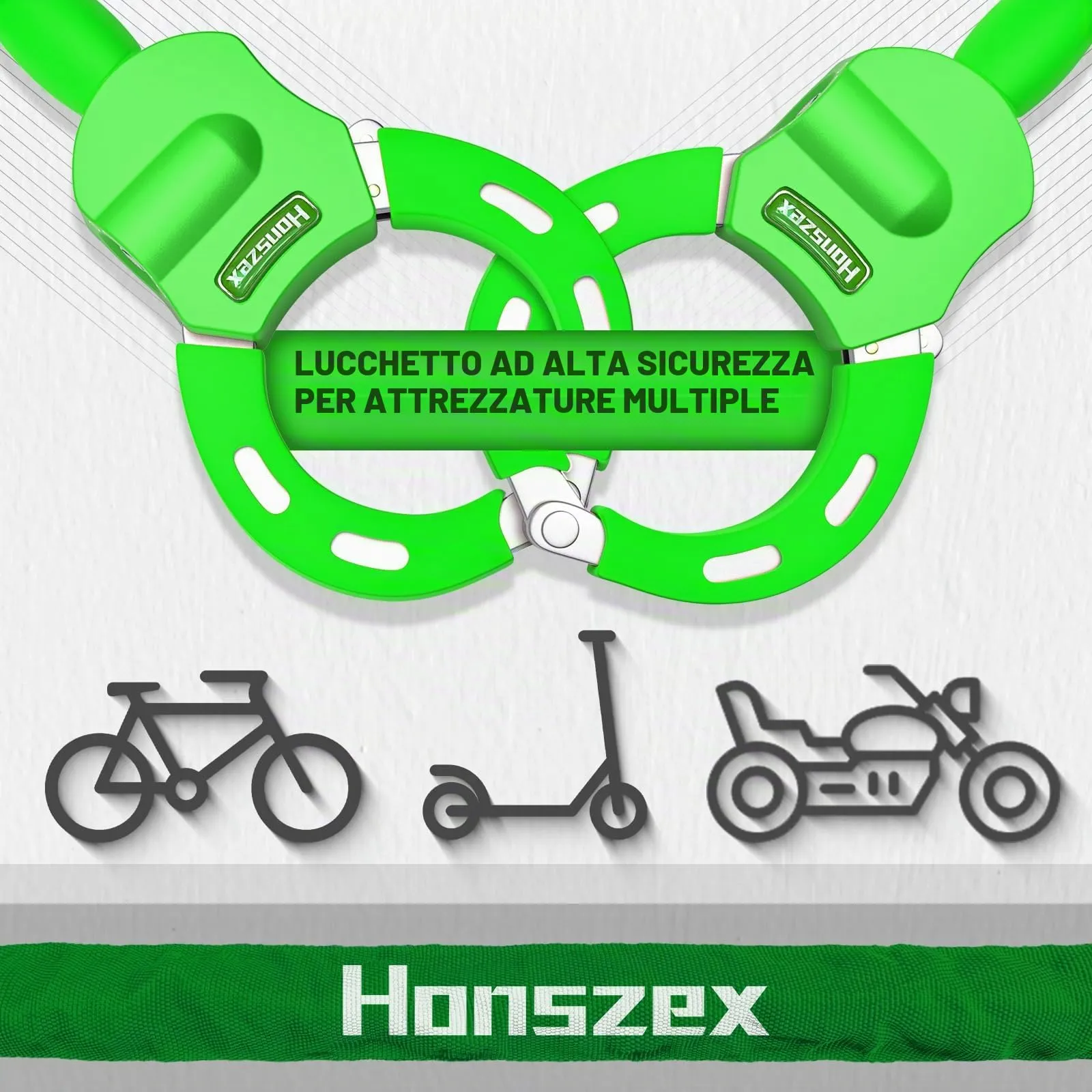 Honszex Lucchetto per Monopattino Elettrico e Bici, 36,22 Pollici - immagine 2