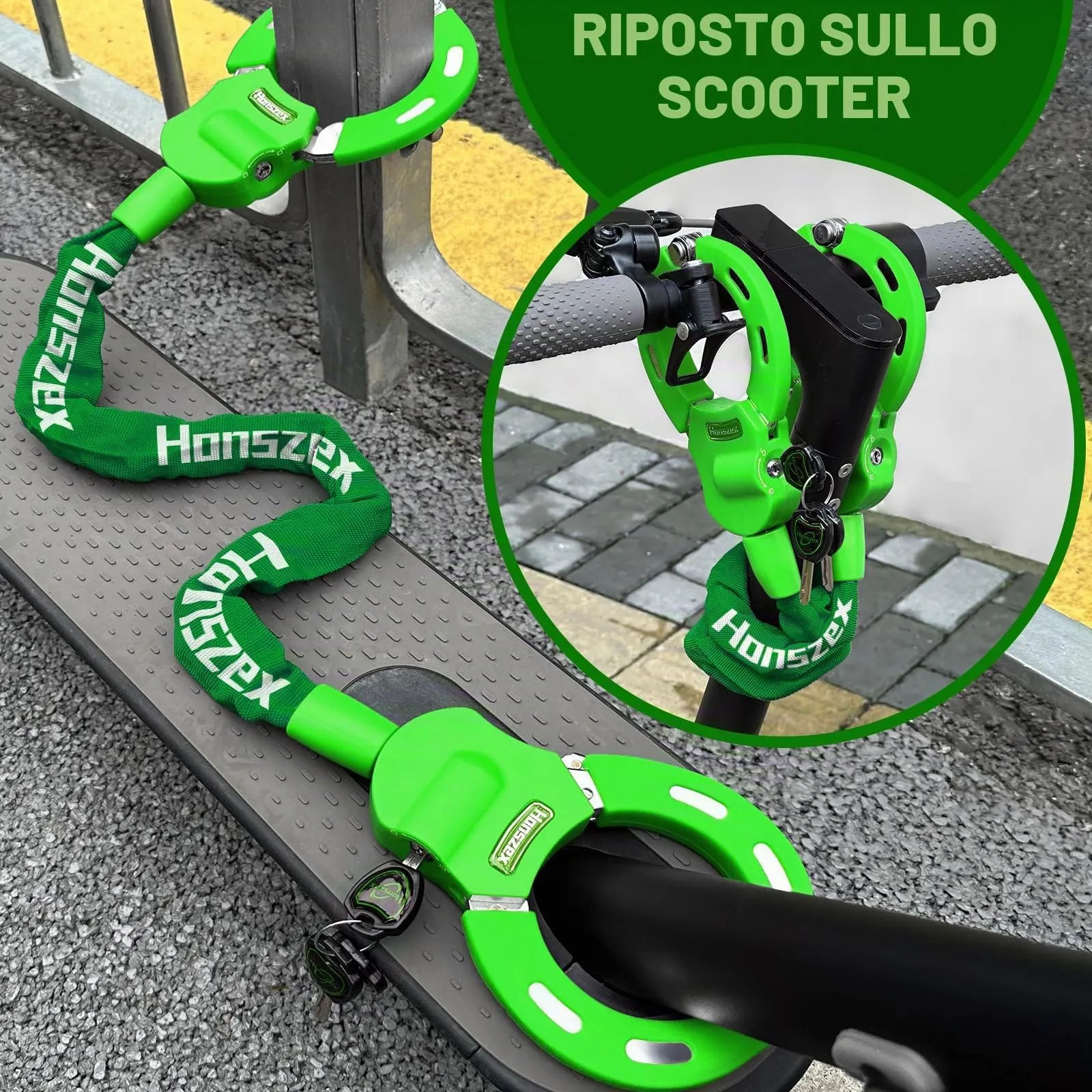 Honszex Lucchetto per Monopattino Elettrico e Bici, 36,22 Pollici - immagine 6