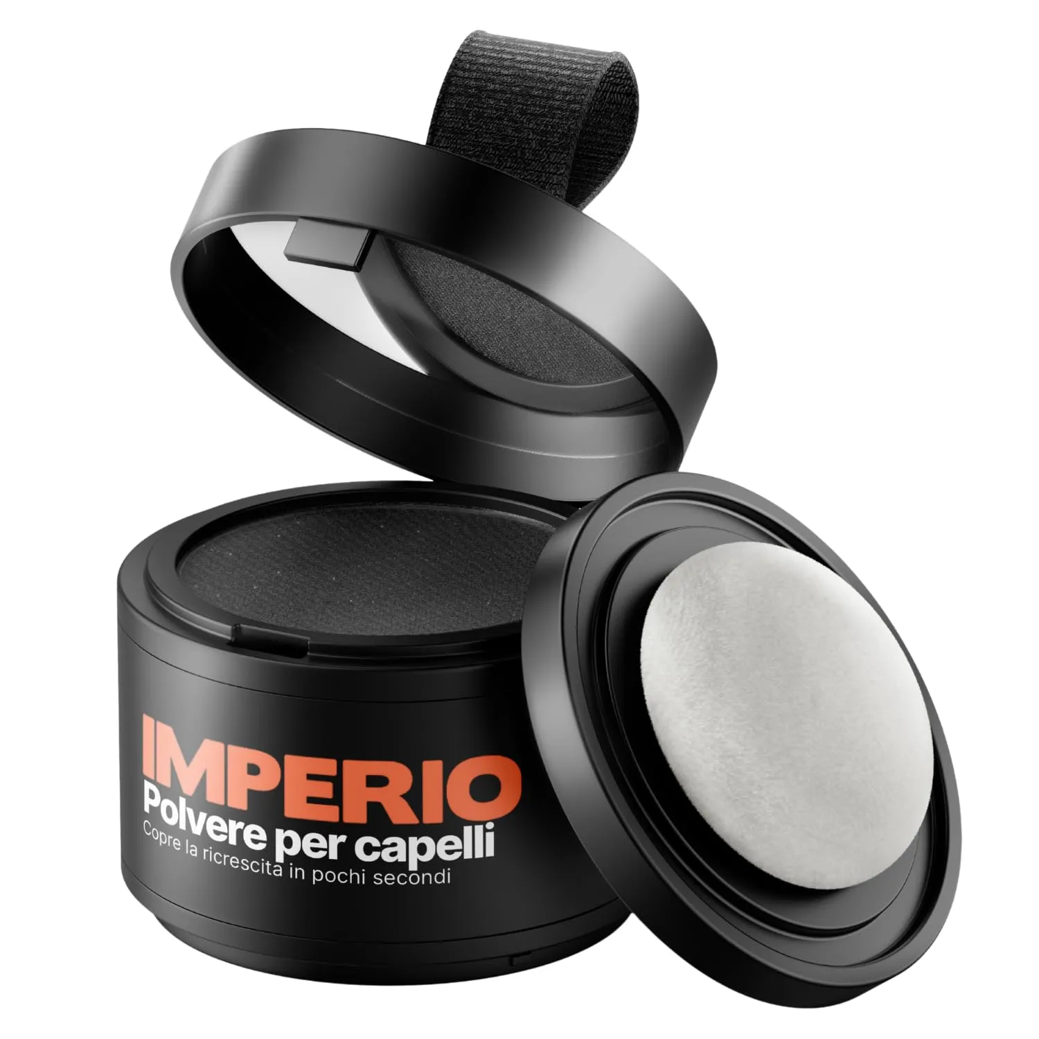 IMPERIO Polvere per Capelli Correttore Infoltimento e Mascara Waterproof, 4g (Nero) - immagine 1