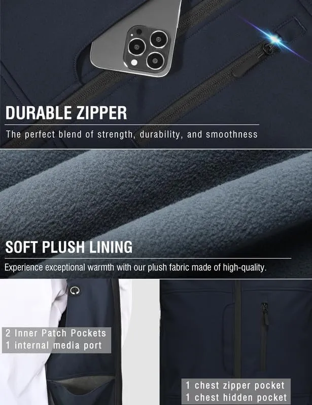 Zzkouine Gilet Sportivo Multitasche da Viaggio e Pesca, Antivento e Asciugatura Rapida, Blu, L - immagine 6