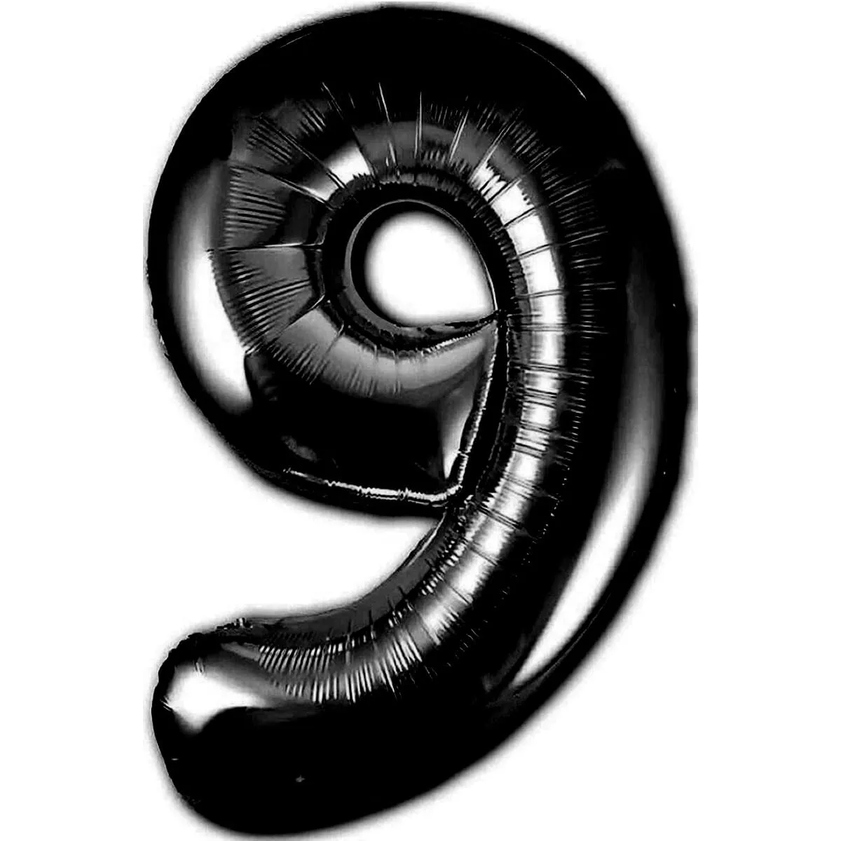 Jonami Palloncino Numero 9 Gigante Nero Metallizzato, 100 cm - immagine 1