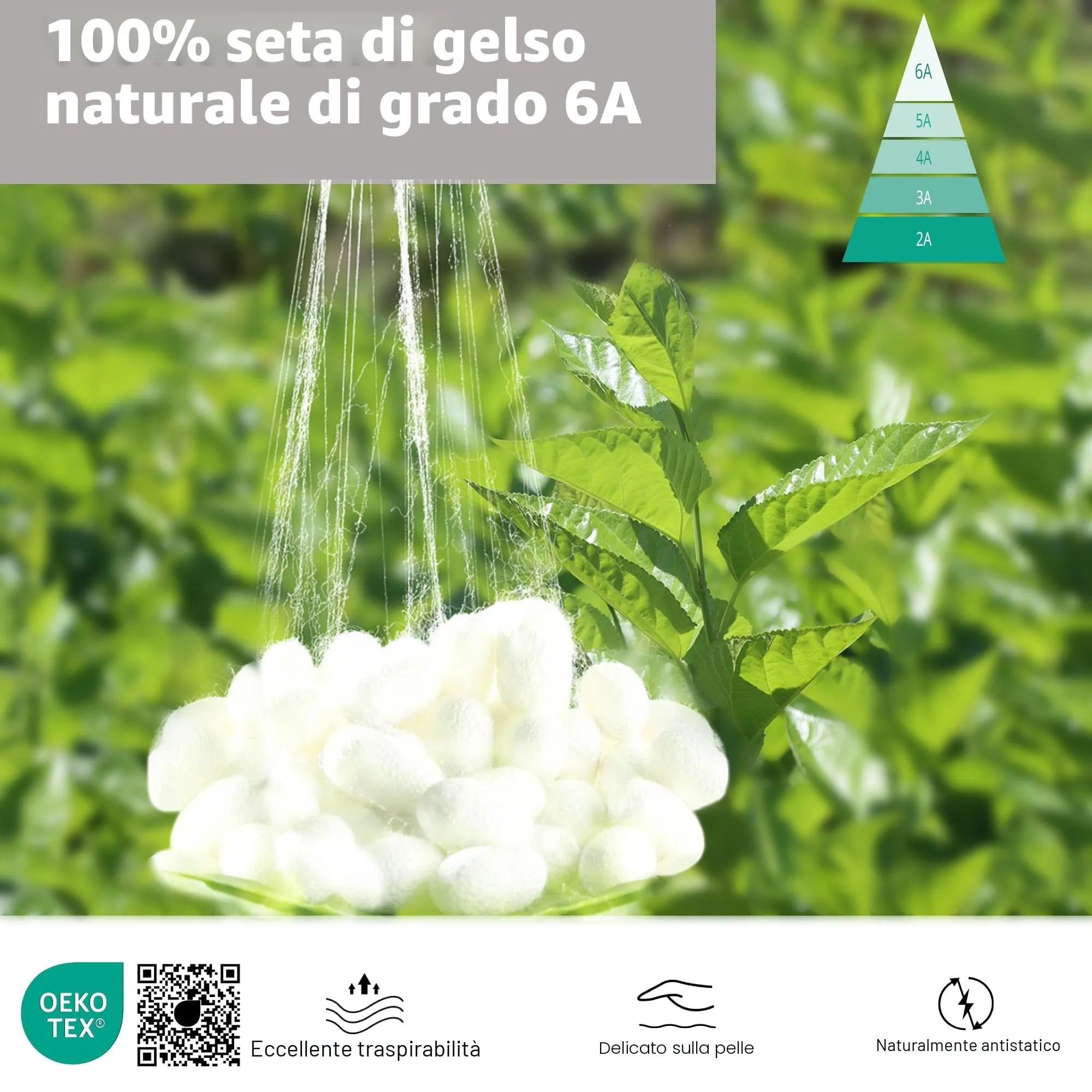 townssilk Federa in seta di gelso 19 Momme, 50x70cm, Rosa polveroso - immagine 2