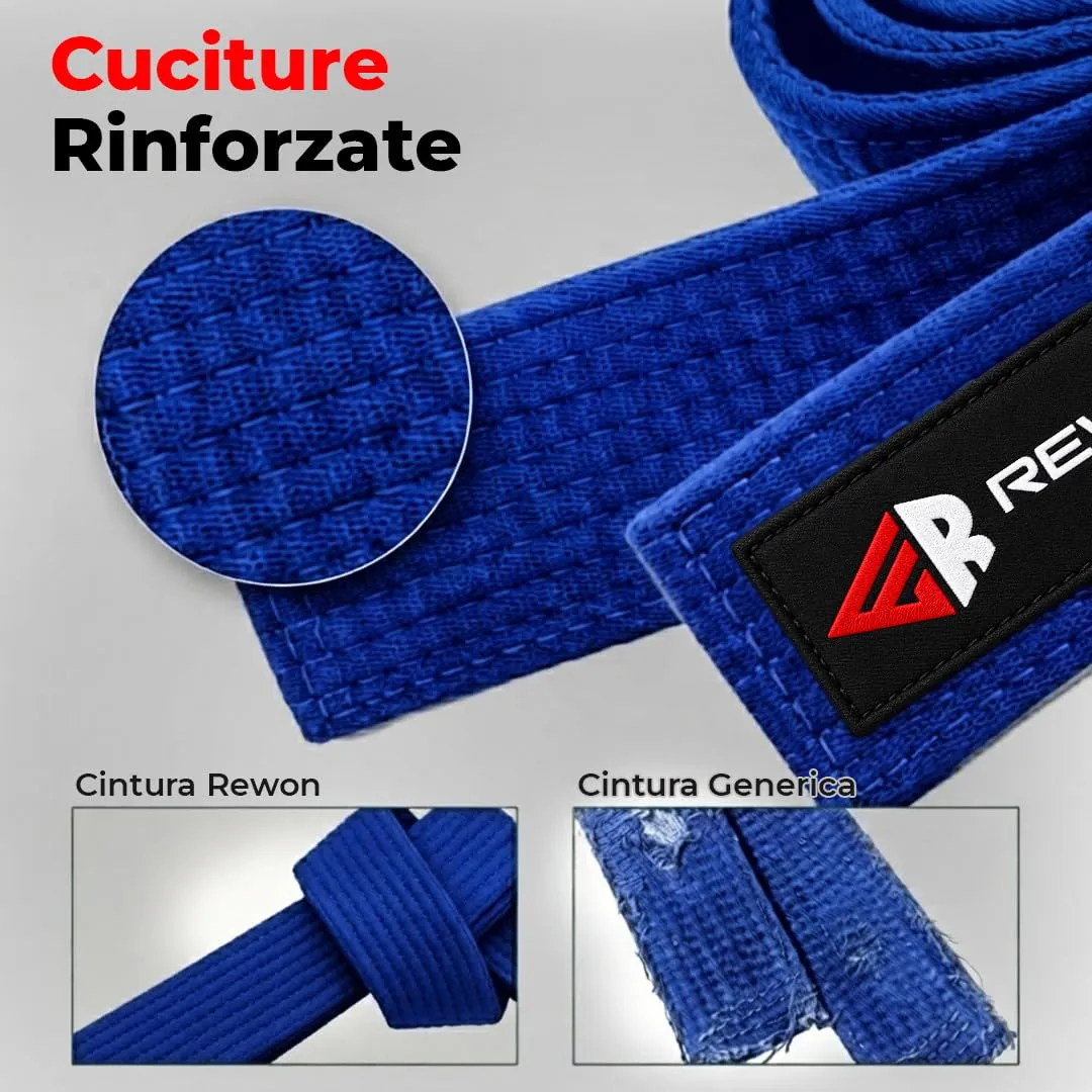 URBANSBEE Cintura Karate Judo Taekwondo Arti Marziali in Cotone per Bambini e Adulti - immagine 4