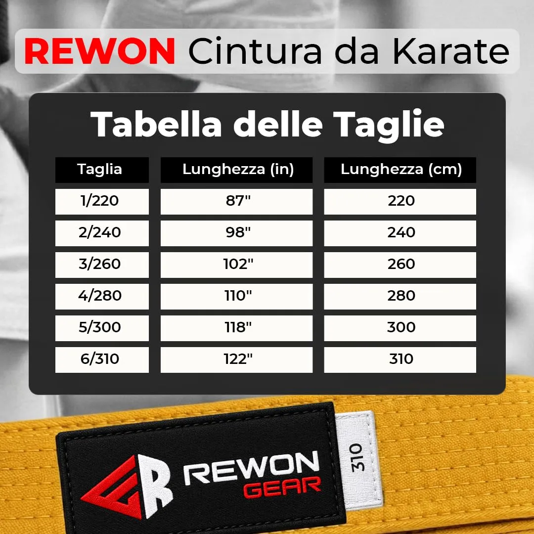 URBANSBEE Cintura Arti Marziali in Cotone per Karate Judo Taekwondo Bambini e Adulti - immagine 7