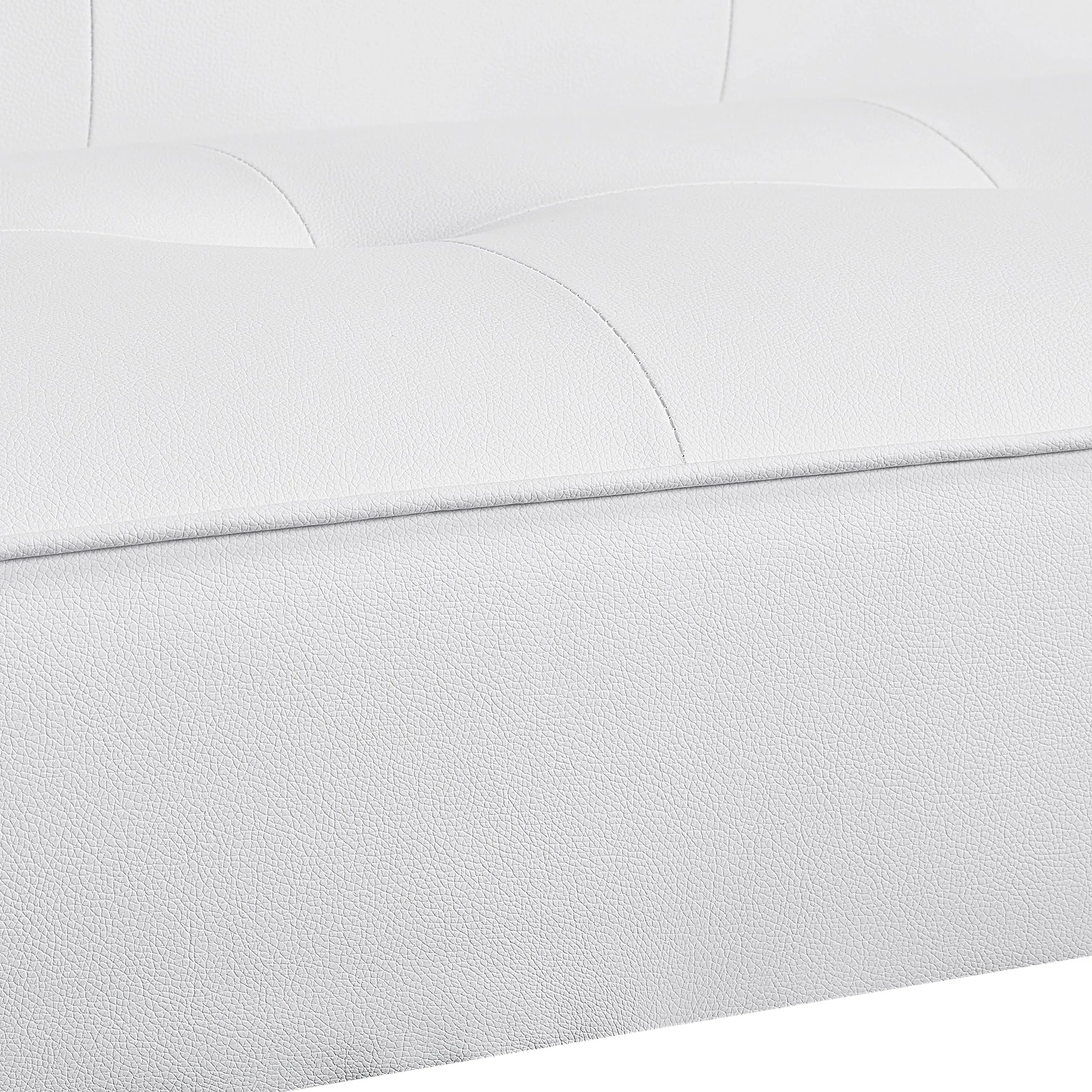 Yaheetech Divano Letto 3 Posti Trasformabile, Similcuoio Bianco - immagine 6