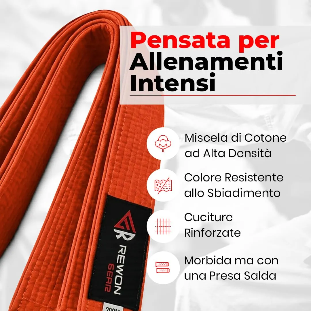 URBANSBEE Cintura per Karate Judo Taekwondo Arti Marziali in Cotone per Bambini e Adulti - immagine 5