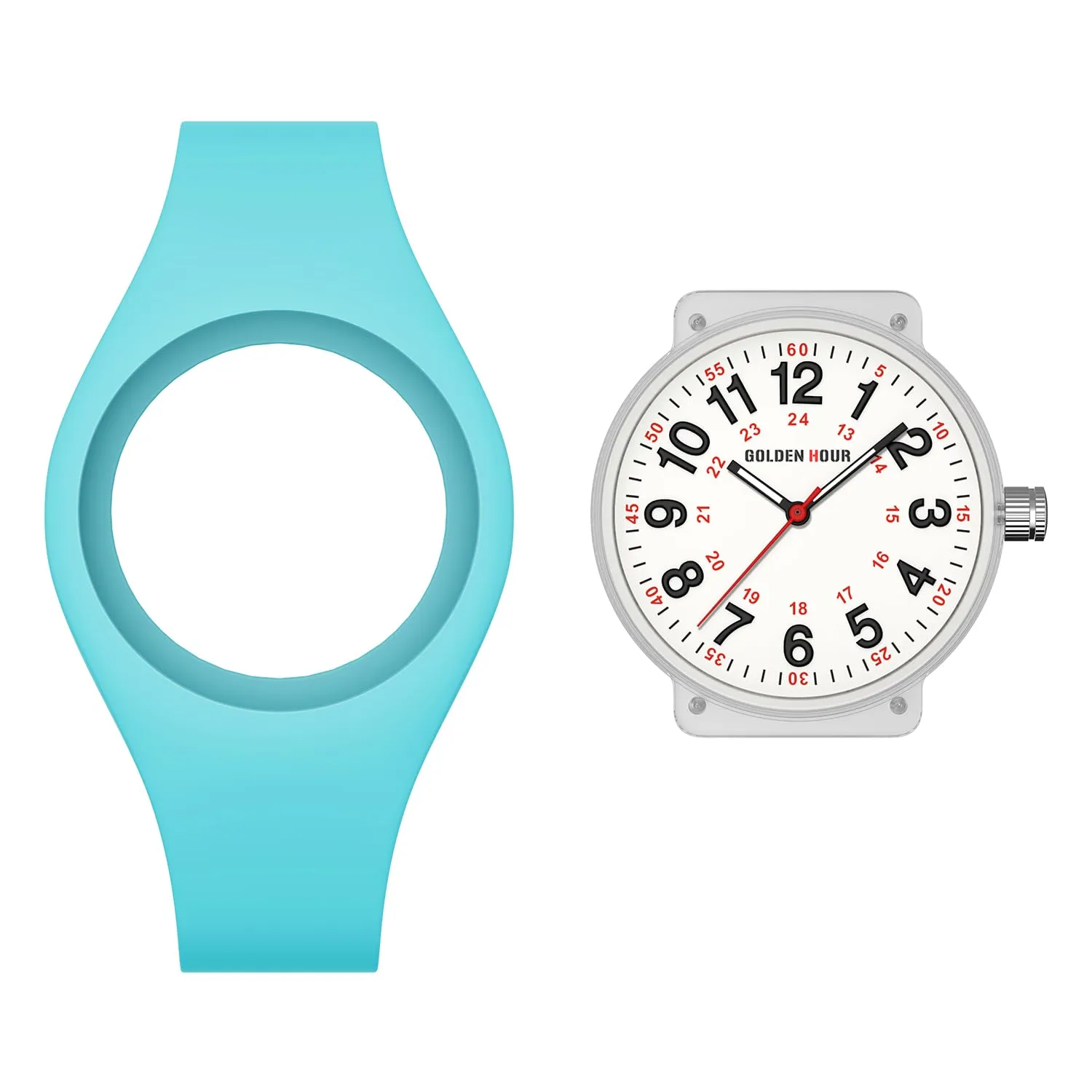 GOLDEN HOUR Orologio Unisex Digitale Analogico Sportivo Impermeabile GH-1318 con Cinturino in Silicone - immagine 2