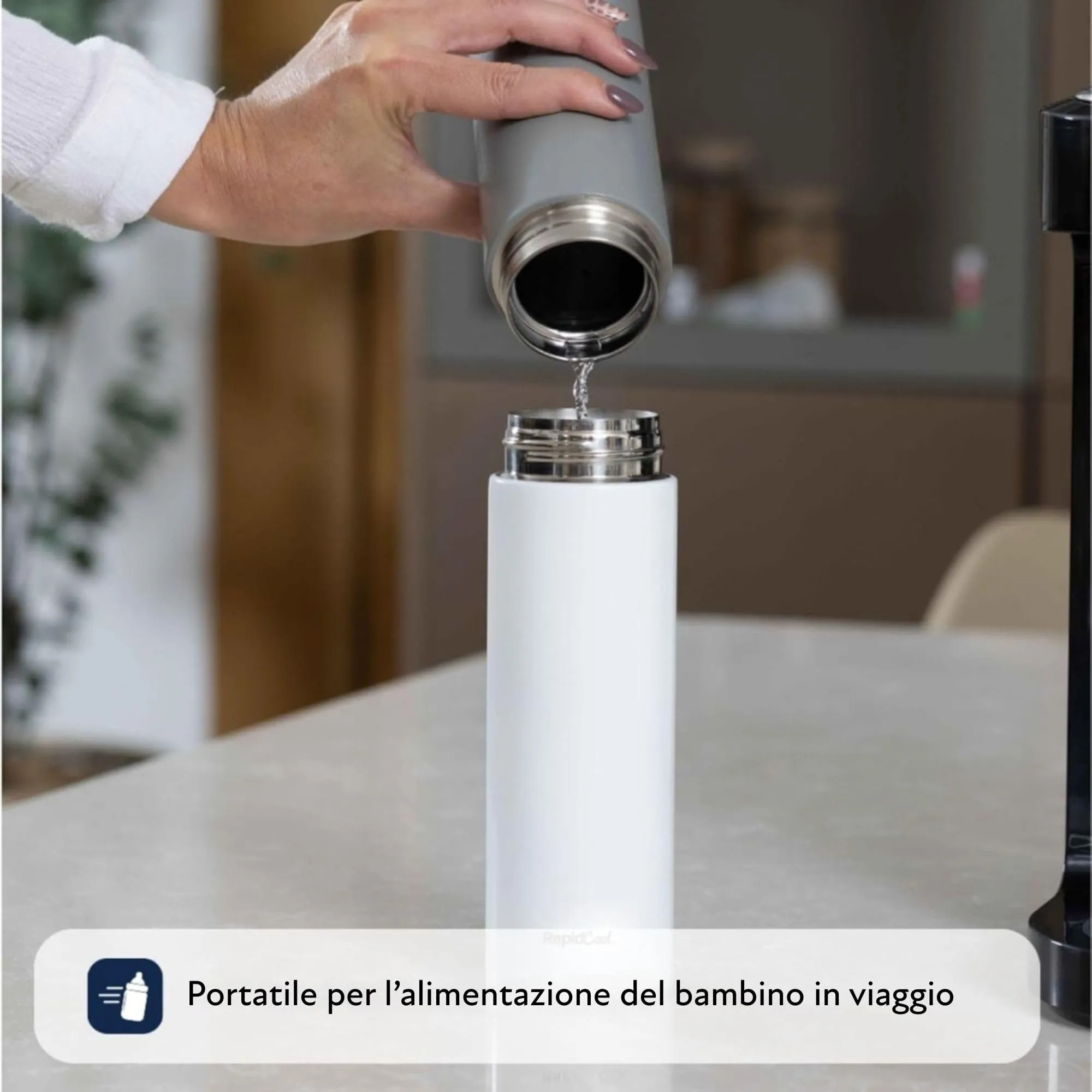 Nuby RapidCool Kit Preparatore Biberon Portatile, Bianco - immagine 4