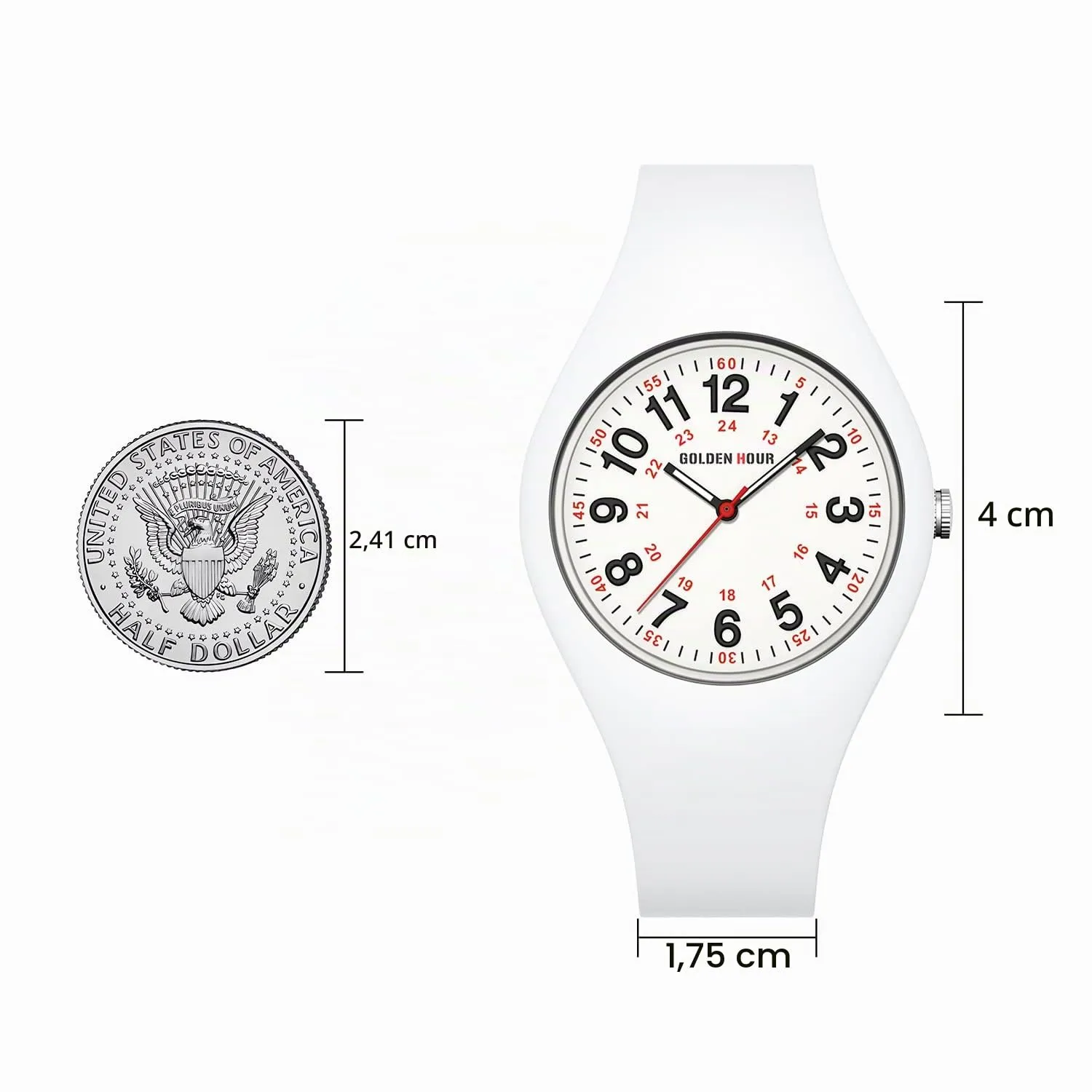 GOLDEN HOUR Orologio Unisex Digitale Analogico Sportivo Impermeabile GH-1318 con Cinturino in Silicone - immagine 2