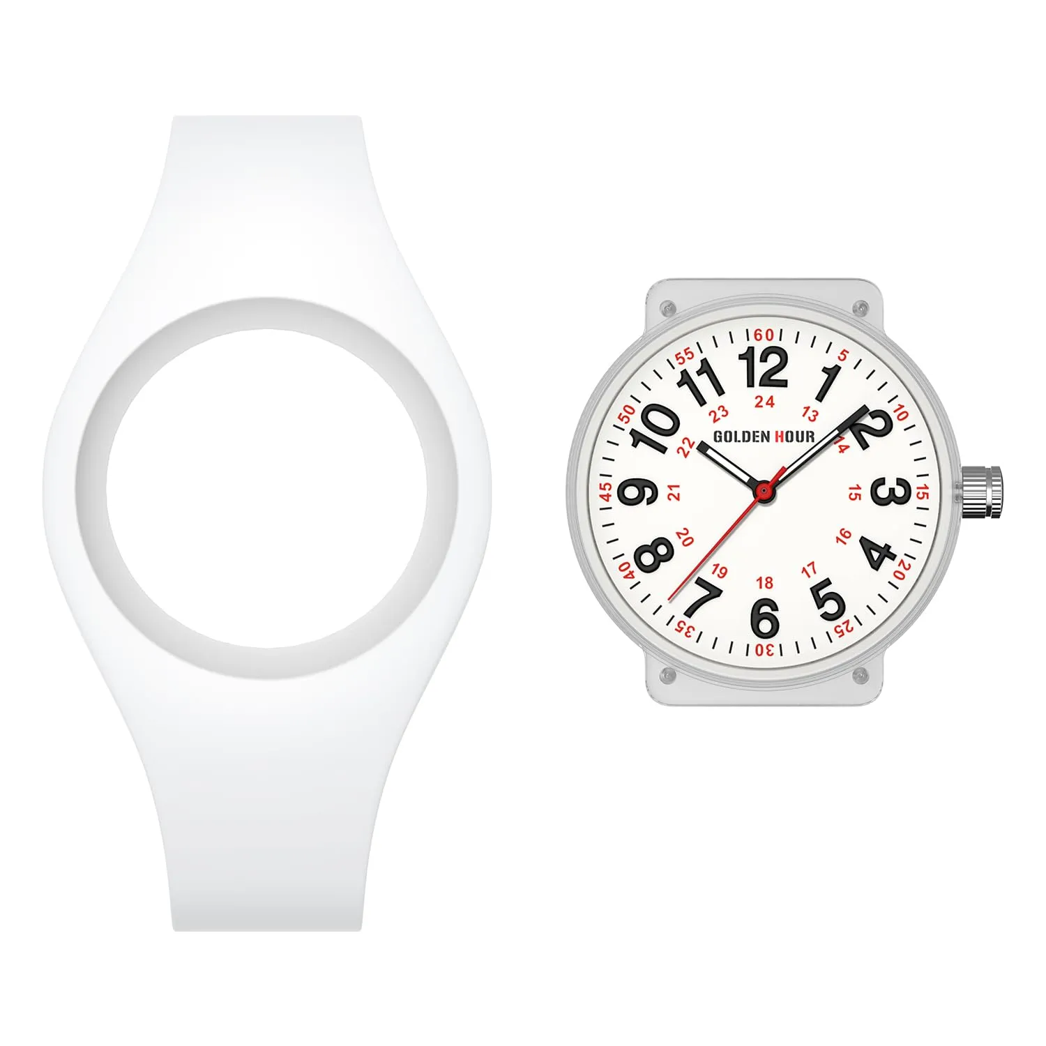 GOLDEN HOUR Orologio Unisex Digitale Analogico Sportivo Impermeabile GH-1318 con Cinturino in Silicone - immagine 5