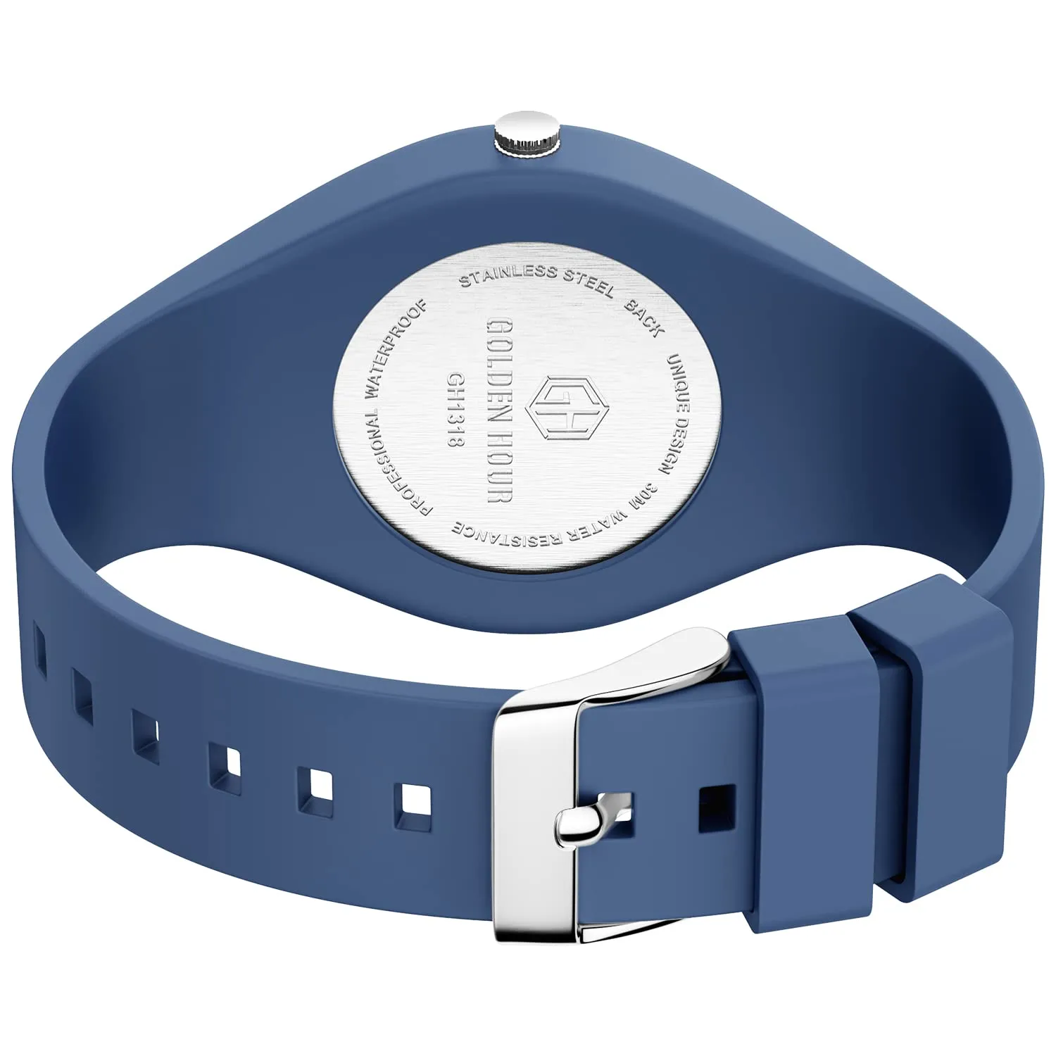 GOLDEN HOUR GH-1318 Orologio Unisex Digitale Analogico Sportivo Impermeabile con Cinturino in Silicone - immagine 4