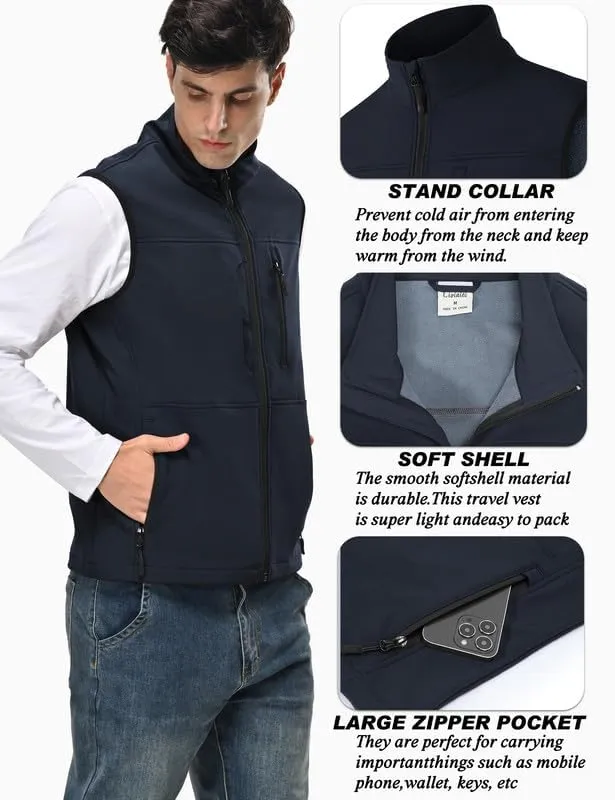 Zzkouine Gilet Sportivo Multitasche per Uomo, Fotografia e Pesca, Asciugatura Rapida, Navy Blue, M - immagine 2