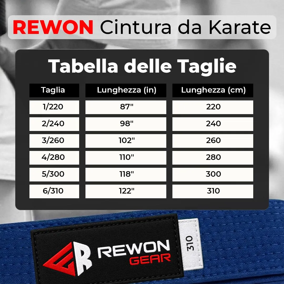 URBANSBEE Cintura Karate Judo Taekwondo Arti Marziali in Cotone per Bambini e Adulti - immagine 7