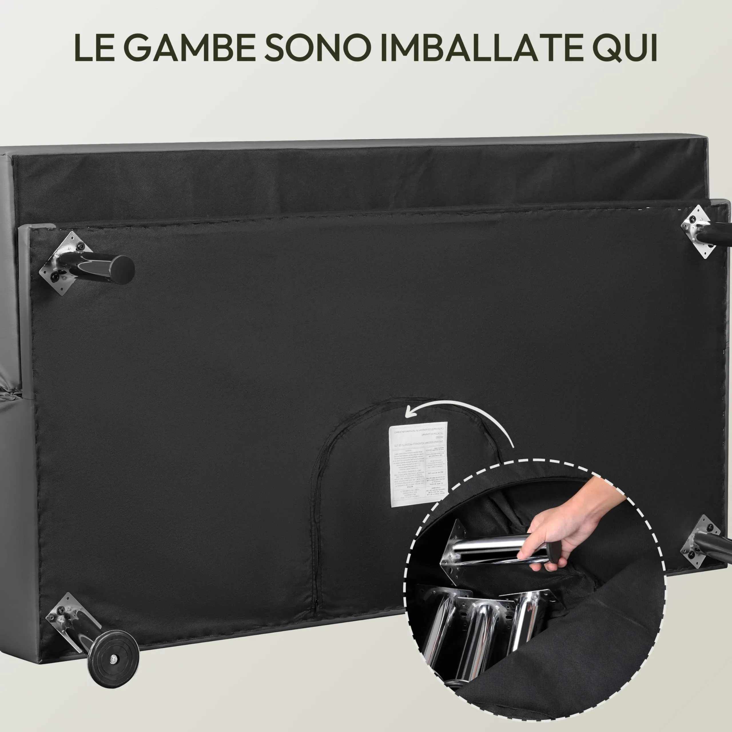 Yaheetech Divano Letto 3 Posti Trasformabile, Pelle, Grigio - immagine 9