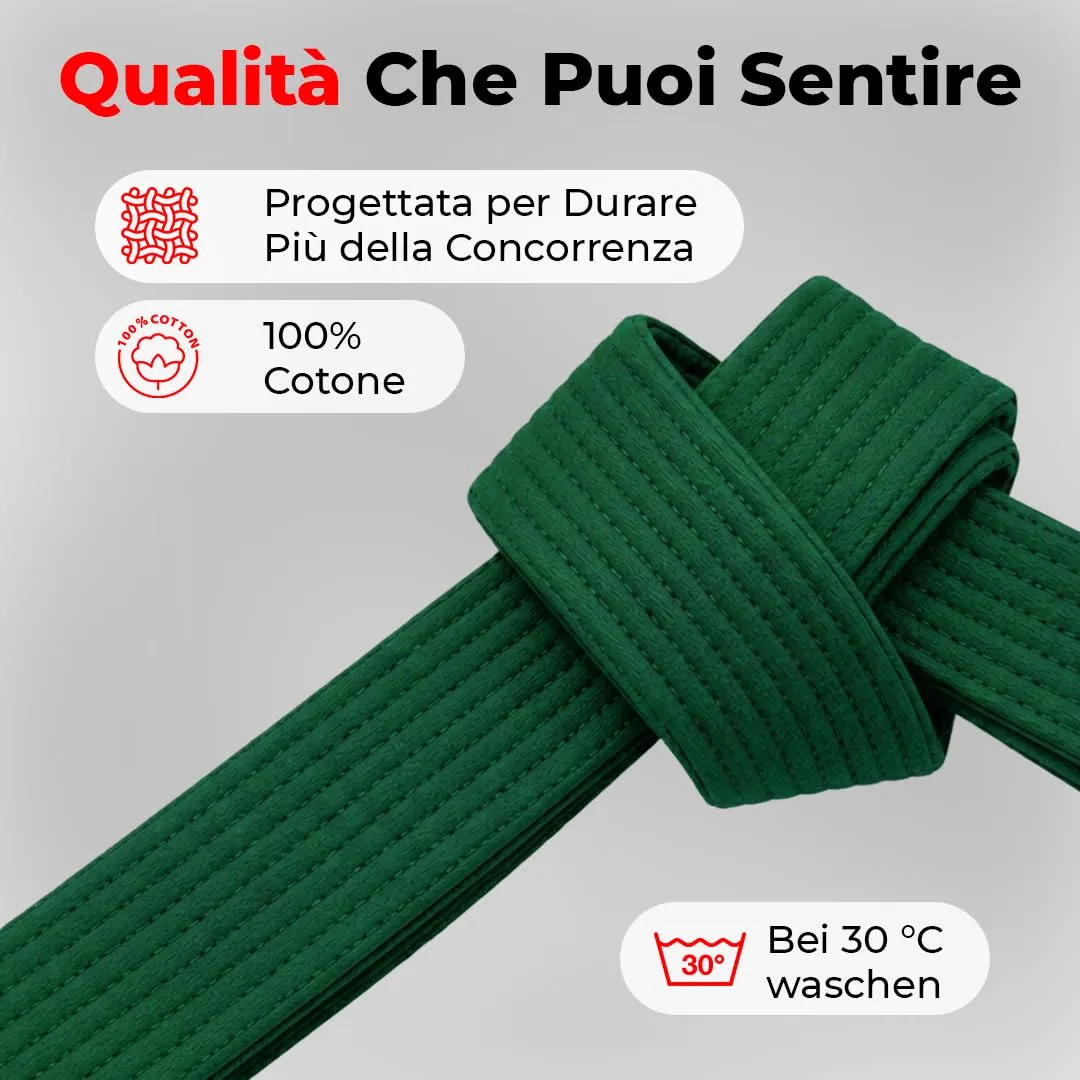 URBANSBEE Cintura Karate Judo Taekwondo Arti Marziali in Cotone per Bambini e Adulti - immagine 2
