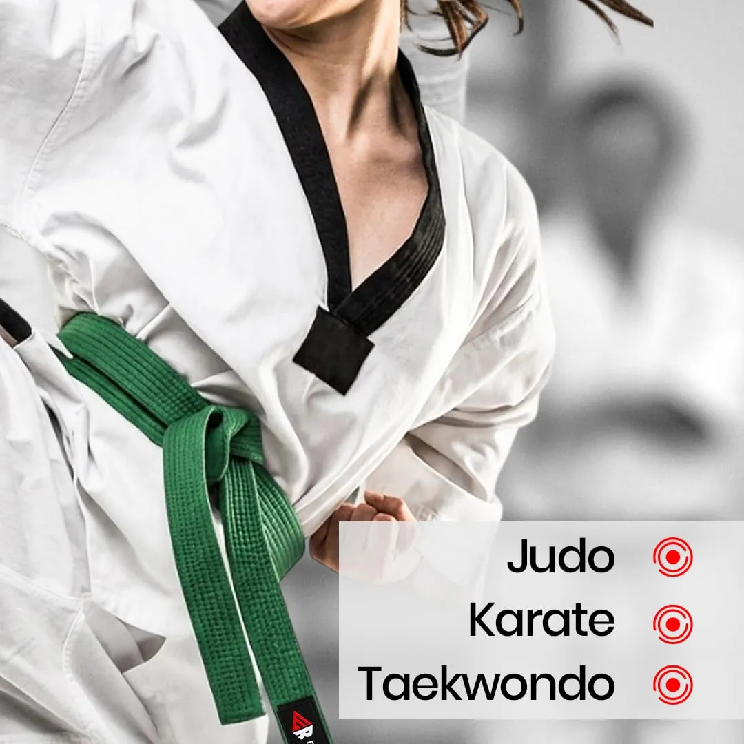 URBANSBEE Cintura Karate Judo Taekwondo Arti Marziali in Cotone per Bambini e Adulti - immagine 4