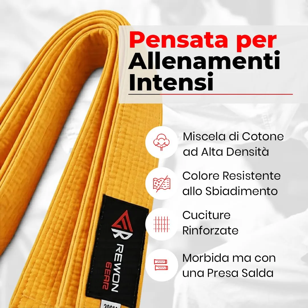 URBANSBEE Cintura Karate Judo Taekwondo Arti Marziali in Cotone per Bambini e Adulti - immagine 5