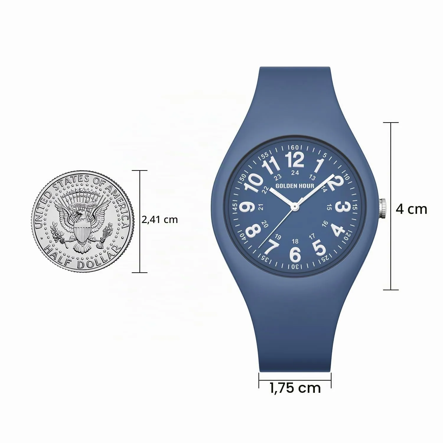GOLDEN HOUR Orologio Unisex Digitale Analogico Sportivo Impermeabile con Cinturino in Silicone GH-1318 - immagine 4